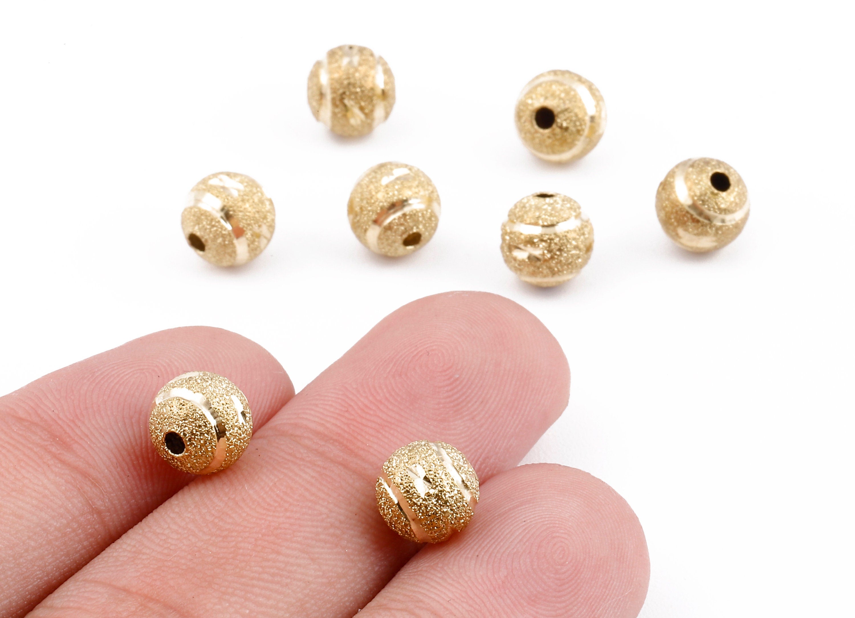 Brass Spacer Ball Beads - Raw Brass Spacer Ball Beads - Necklace Beads - Earring Findings - Jewelry Supplies - 8.05 x8.02mm - PP2305 - DOMEDBAZAAR