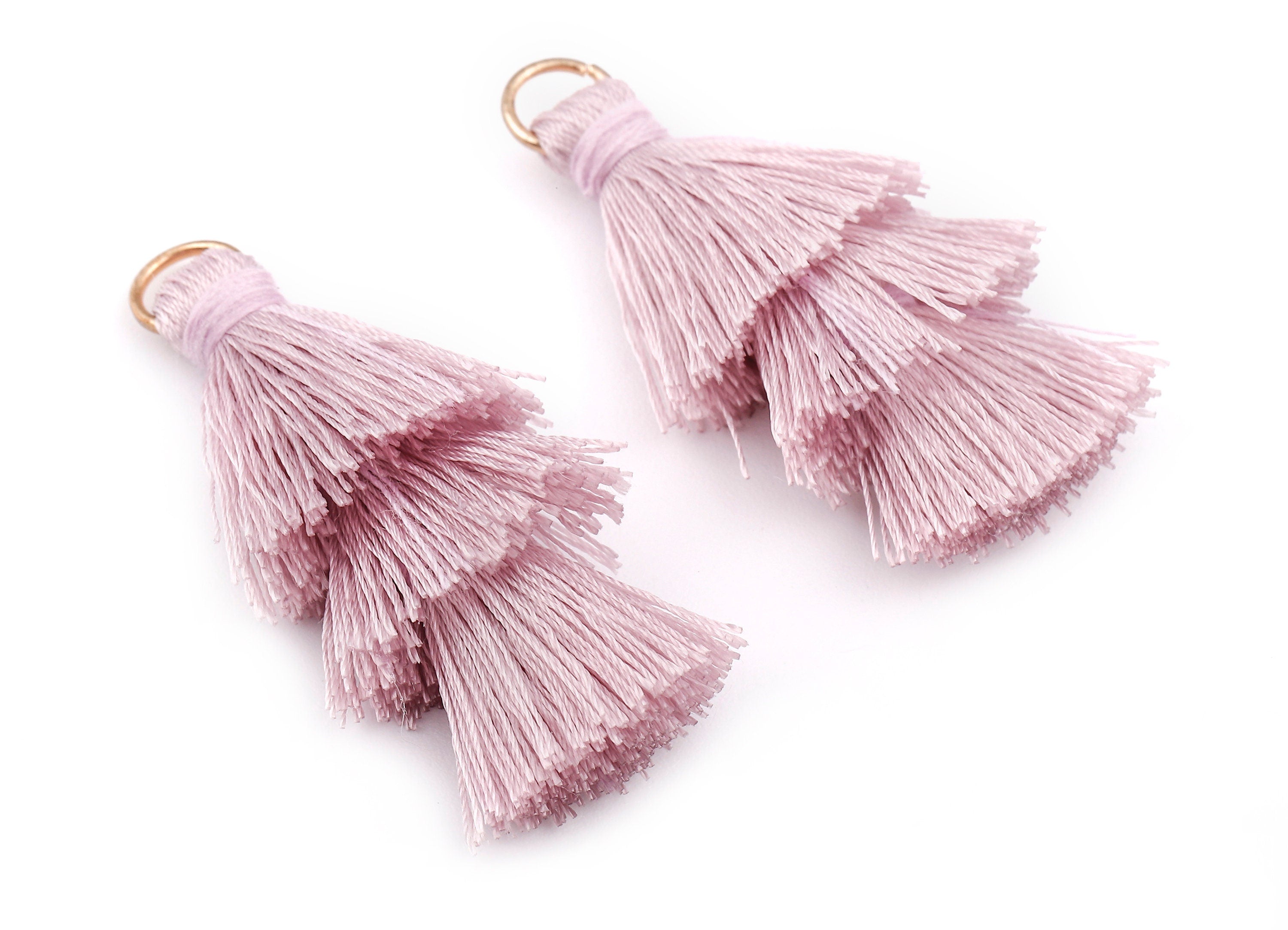 3 Layers Tassel Charms - Tiered Tassel Earrings - Tassels with Iron Jump Ring - TassACels for Earrings and Key Chain - 72.27x13.7mm - TS1055 - DOMEDBAZAAR