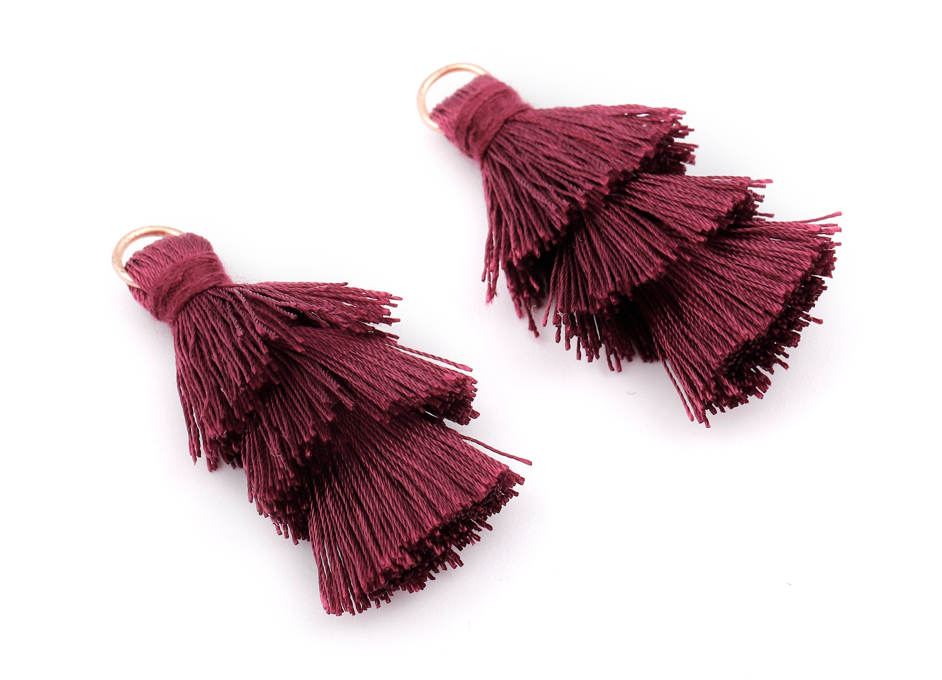 3 Layers Tassel Charms - Tiered Tassel Earrings - Tassels with Iron Jump Ring - TassACels for Earrings and Key Chain - 72.27x13.7mm - TS1061 - DOMEDBAZAAR