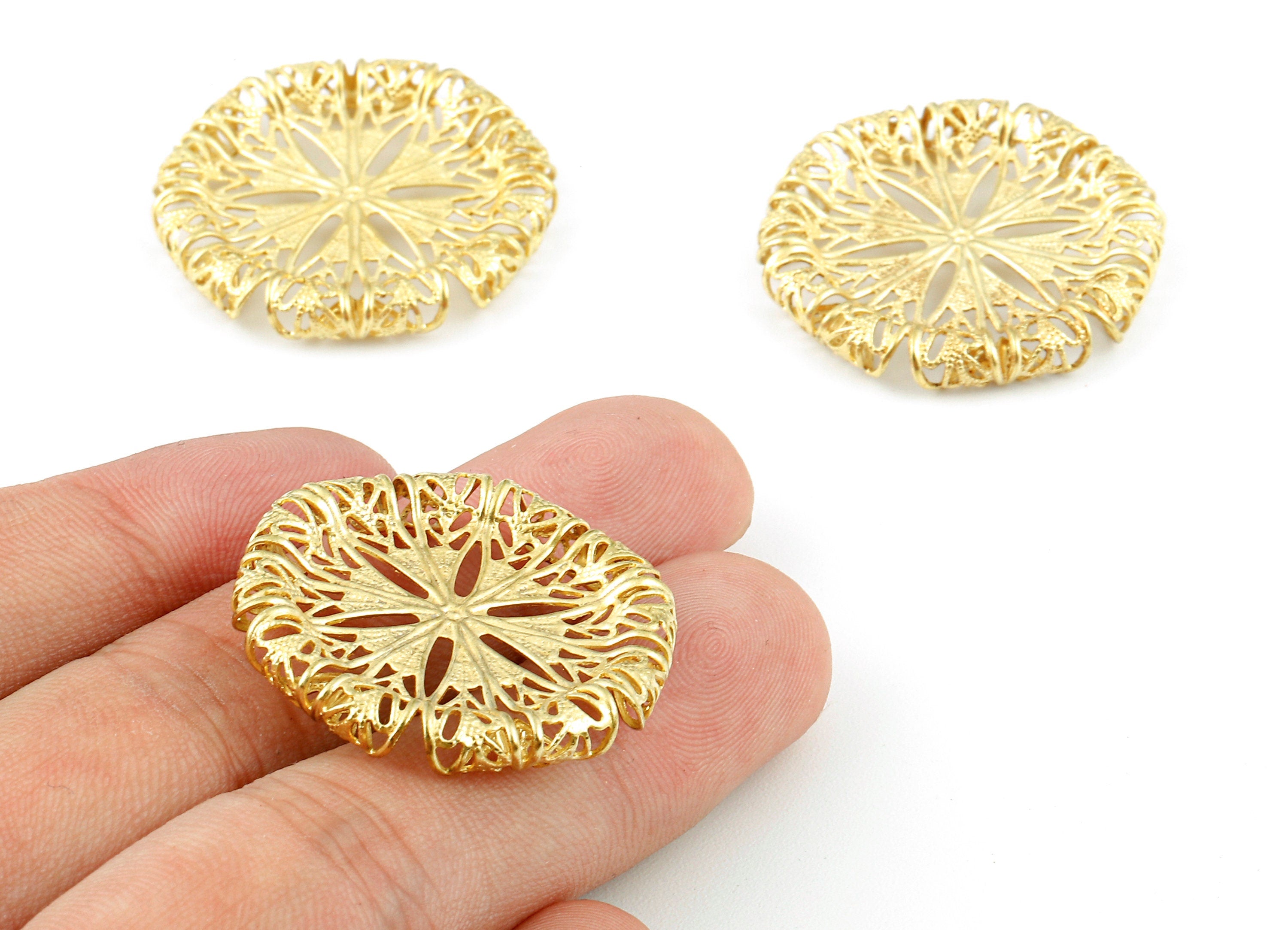 Brass Leaf Charms - Raw Brass Leaf Earrings and Pendant - Earring Findings - Jewelry Supplies - 30.4x30.4mm - PP2360 - DOMEDBAZAAR