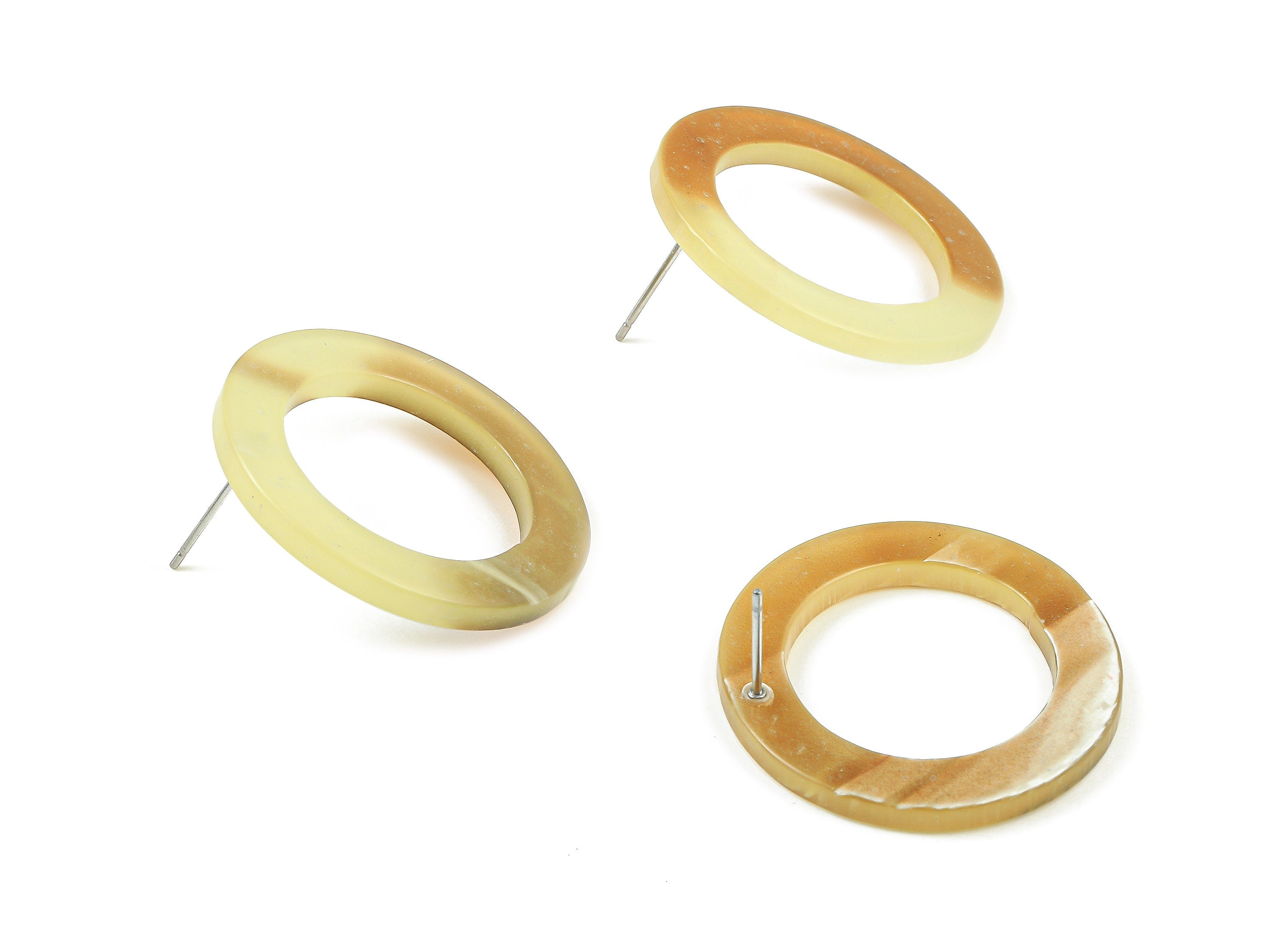 Acrylic Circle Earring Stud - Matte Acrylic Round Earring Post - Earring Stud Findings - Color Code: A401- 29.8x29.8x2.38mm - AC1737-A401 - DOMEDBAZAAR