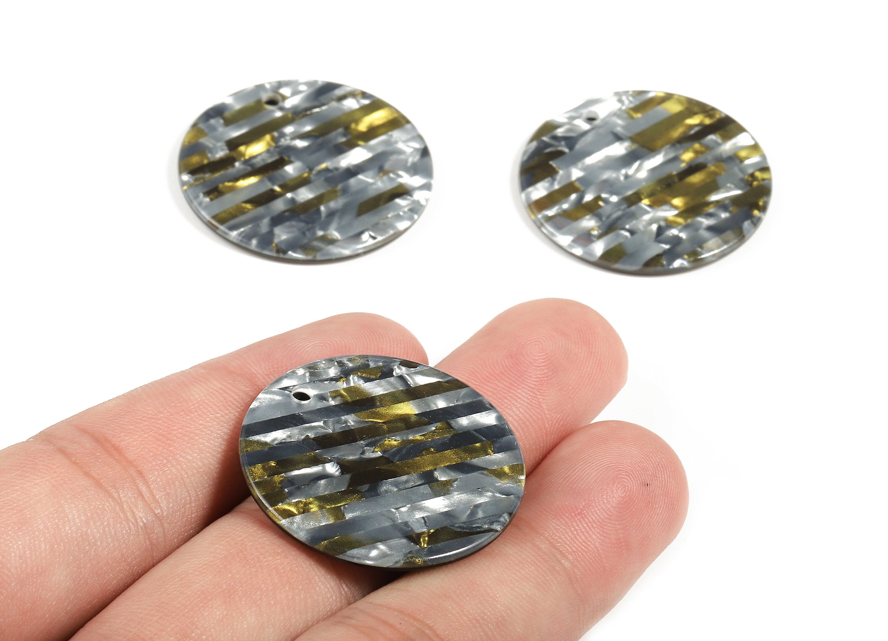 Acetate Round Charms - Round Earring and Pendant - Earring Findings - Jewelry Supplys - Color Code: A392 - 35x35x2.11mm - AC1315-A392 - DOMEDBAZAAR