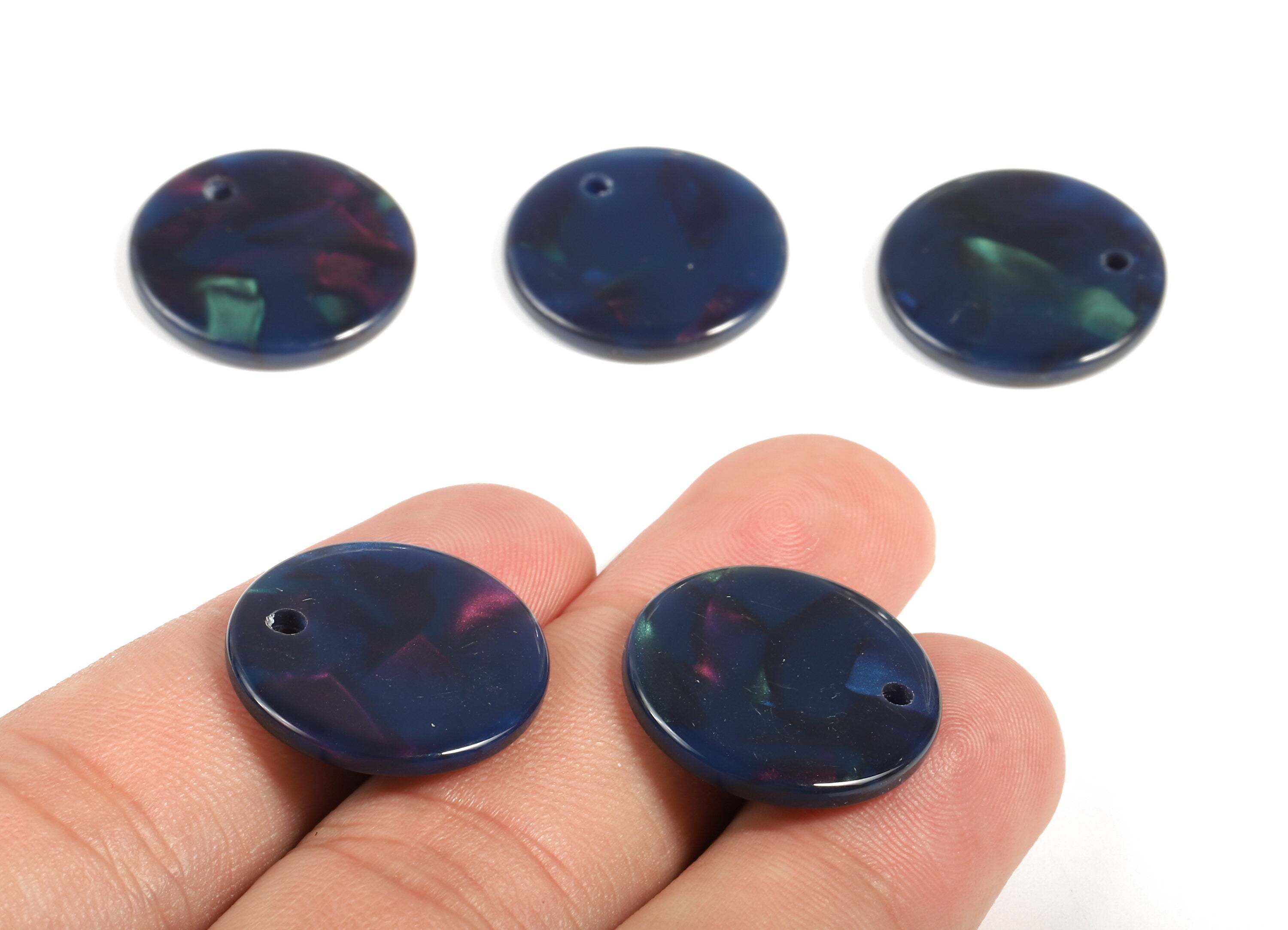Acetate Round Charms - Coin Earrings and Pendant - Earring Findings - Jewelry Supplys - Color Code: A391 - 20.08x20.08x2.28mm - AC1213-A391 - DOMEDBAZAAR