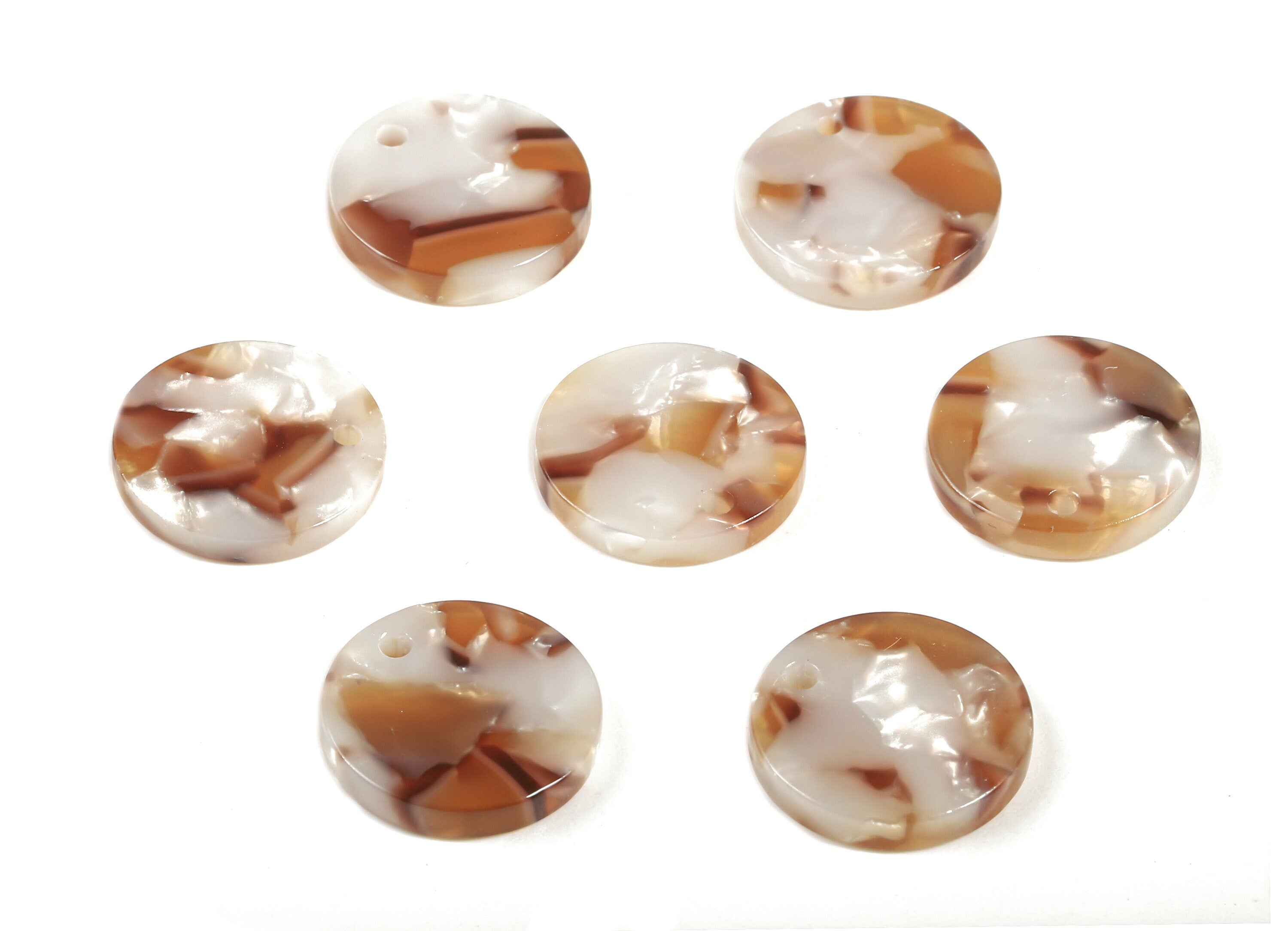 Acetate Round Charms - Round Earrings and Pendant - Earring Findings - Jewelry Supplys - Color Code: A376 - 15.7x15.7x2.78mm - AC1675-A376 - DOMEDBAZAAR