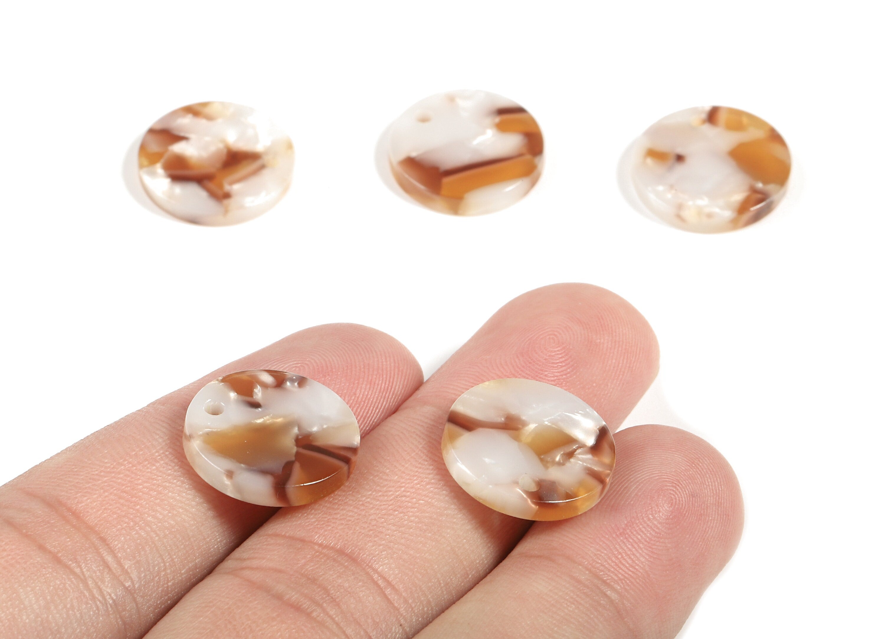 Acetate Round Charms - Round Earrings and Pendant - Earring Findings - Jewelry Supplys - Color Code: A376 - 15.7x15.7x2.78mm - AC1675-A376 - DOMEDBAZAAR