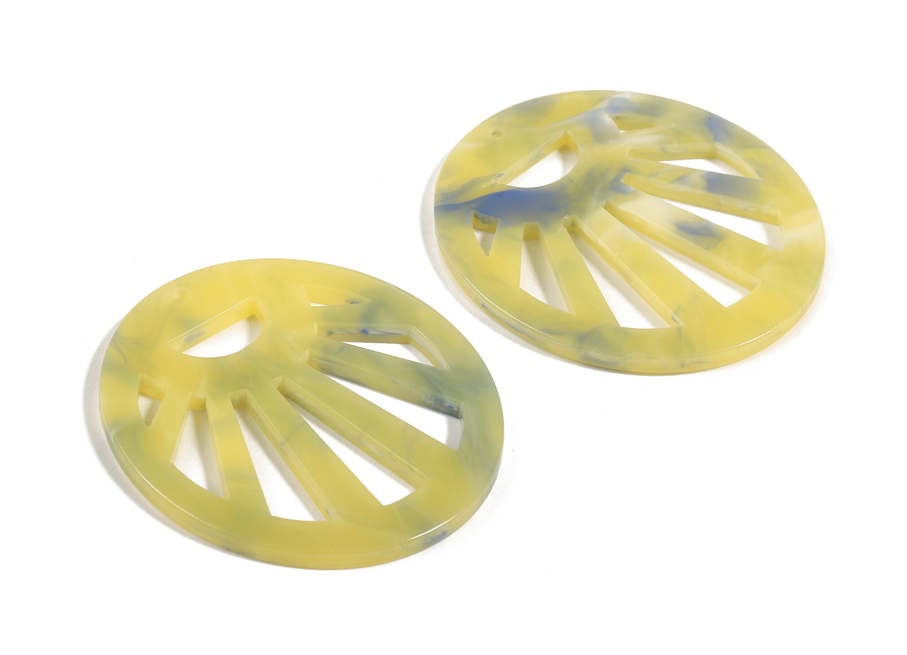 Acetate Round Charms - Round Earrings and Pendant - Earring Findings - Jewelry Supplies - Color Code:A378 - 44.64x39.82x2.55mm - AC1717-A378 - DOMEDBAZAAR