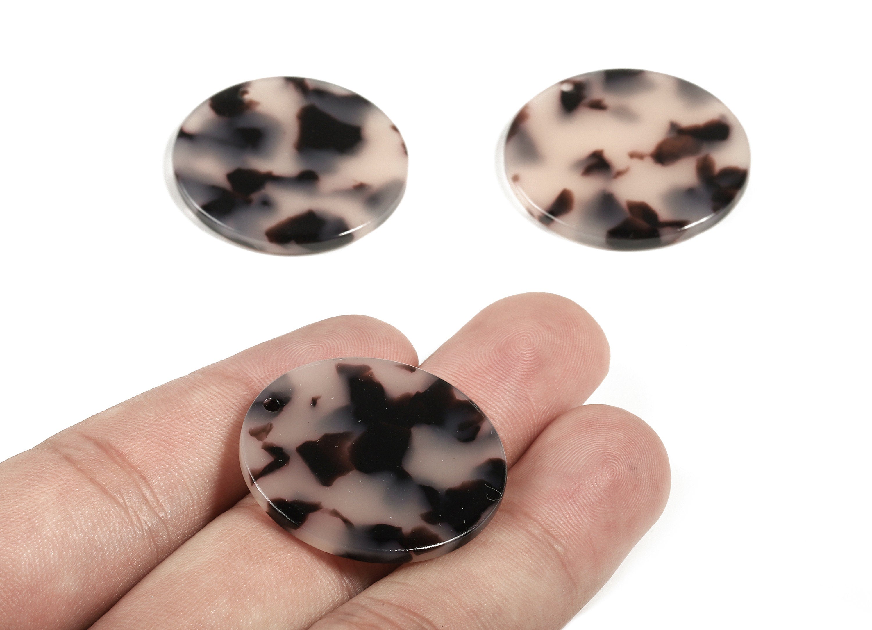 Acetate Round Charms - Blonde Tortoise Shell Earrings - Round Earrings and Pendant - Color Code:A06 - 29.67x29.67x2.5mm - AC1639-A06 - DOMEDBAZAAR