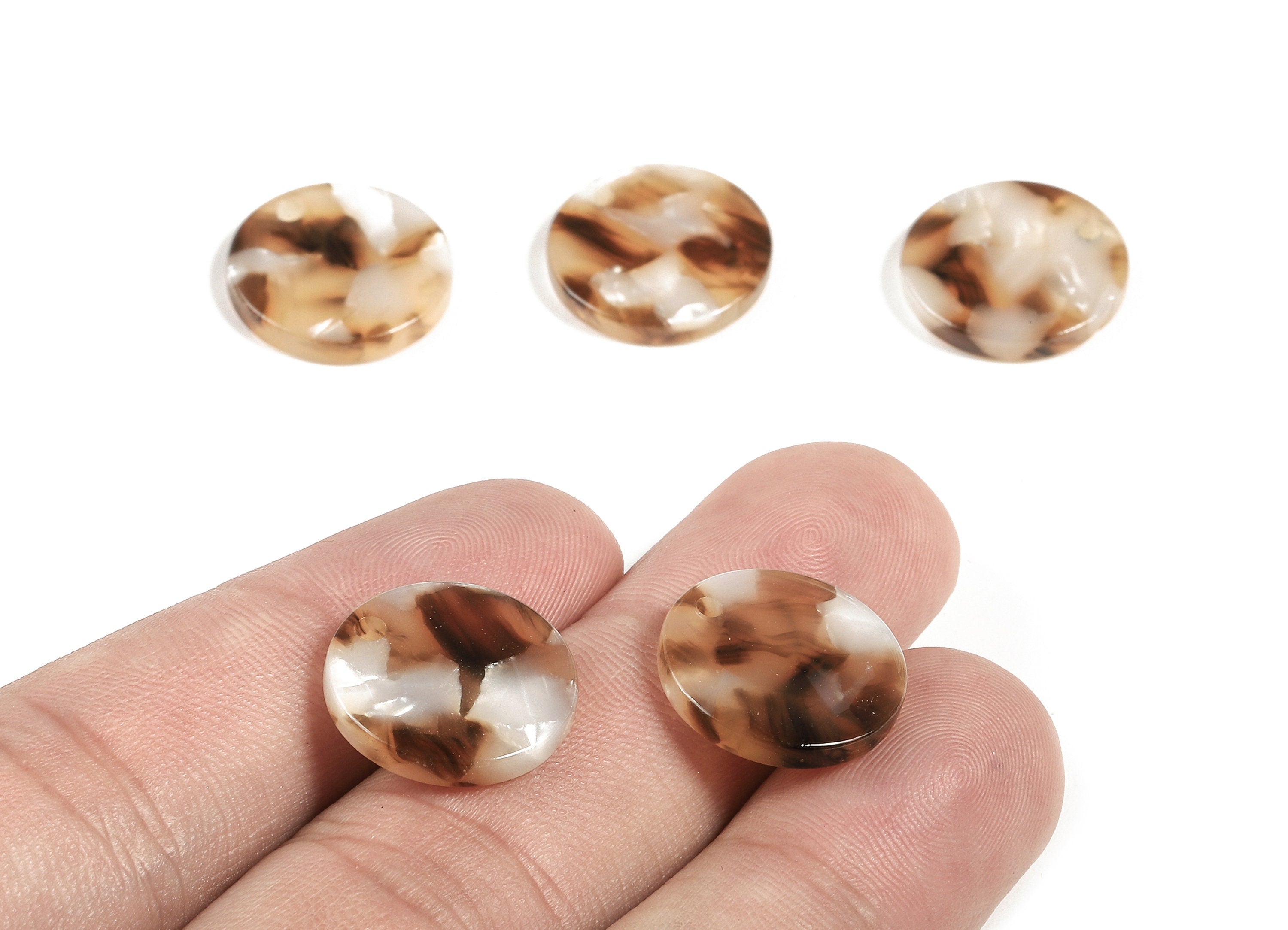 Acetate Round Charms - Round Earrings and Pendant - Earring Findings - Jewelry Supplys - Color Code: A351 - 15.7x15.7x2.78mm - AC1675-A351 - DOMEDBAZAAR