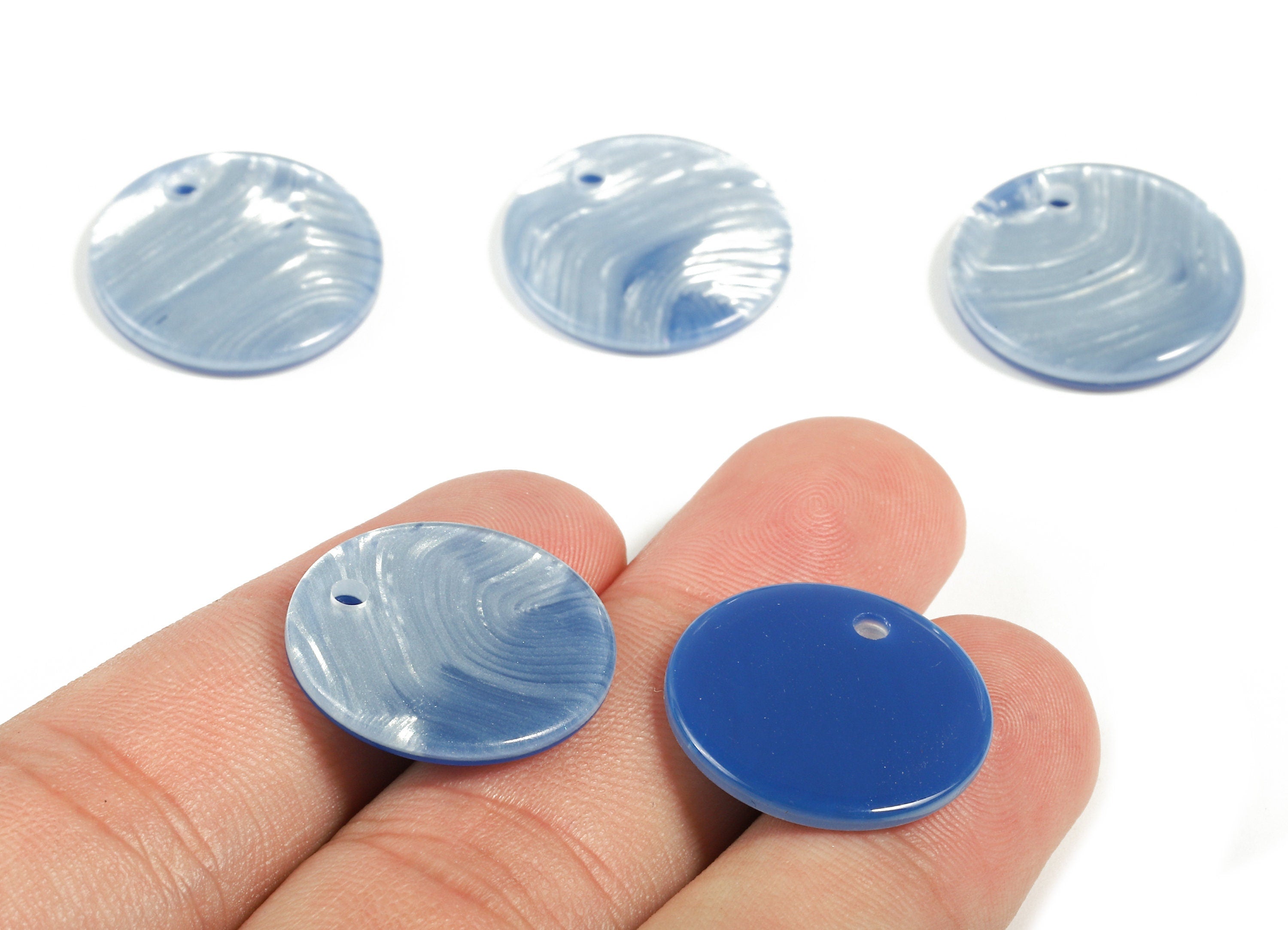 Acetate Round Charms - Coin Earrings and Pendant - Earring Findings - Jewelry Supplys - Color Code: A385 - 20.08x20.08x2.28mm - AC1213-A385 - DOMEDBAZAAR