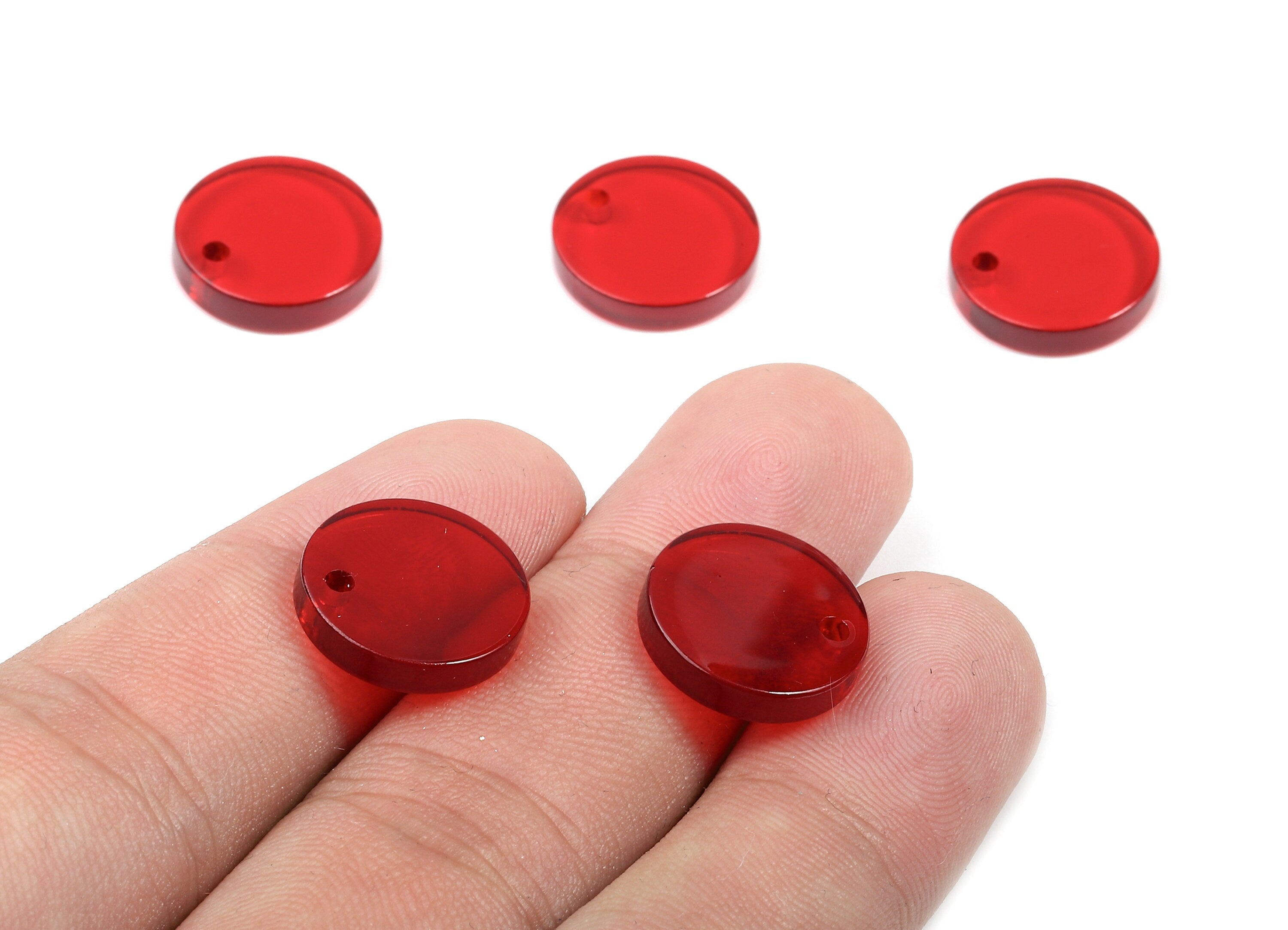 Acrylic Round Charms - Round Earrings and Pendant - Earring Findings - Jewelry Supplies - Color Code: A67 - 14.6x14.6x2.66mm - AC1064-A67 - DOMEDBAZAAR