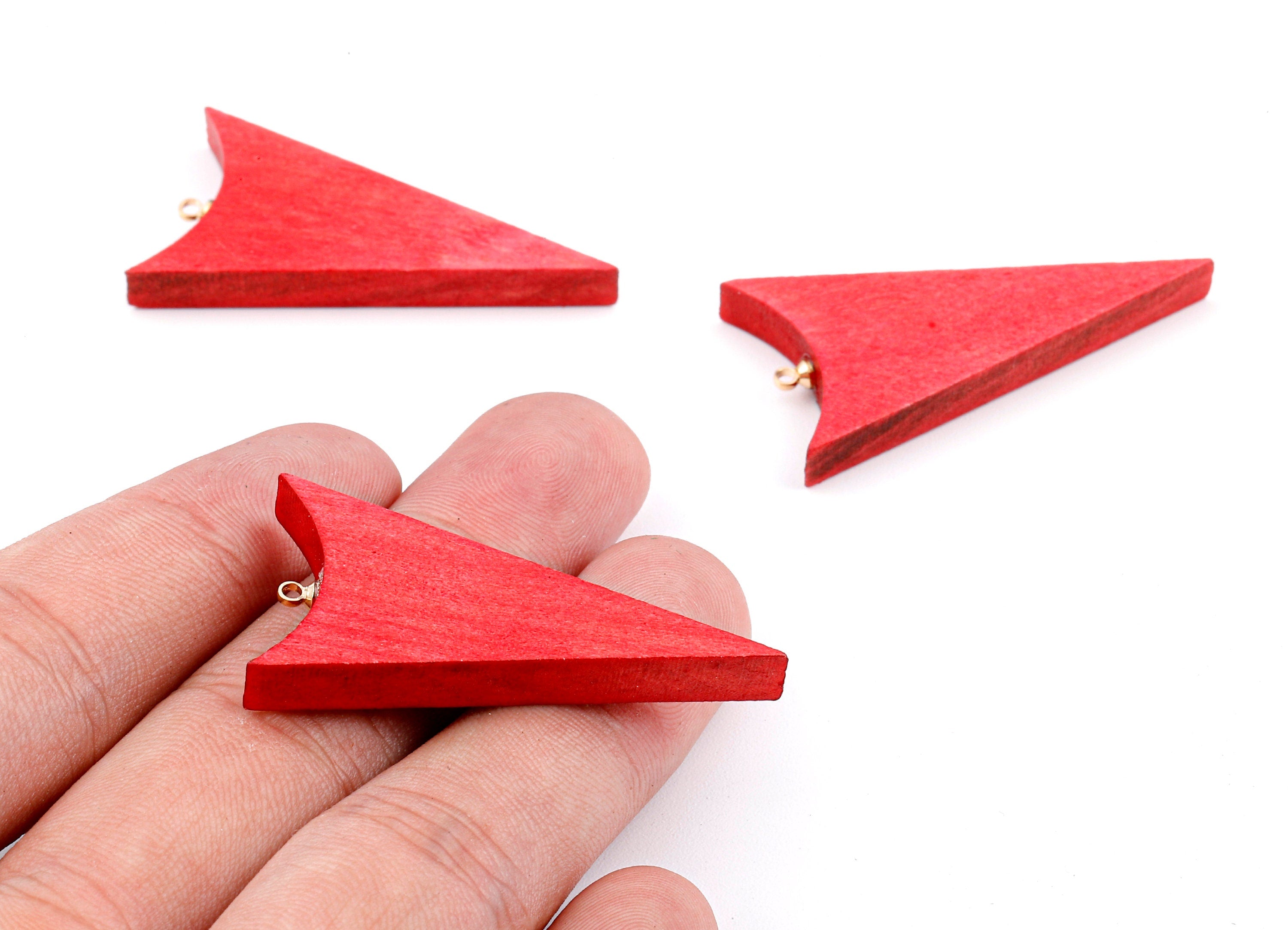 Wooden Arrow Charms - Wooden Arrow Pendant - Natural Wood Arrow Earring Pendant - Wood with Alloy - 43.14x23.36x5.27mm - BB1093 - DOMEDBAZAAR