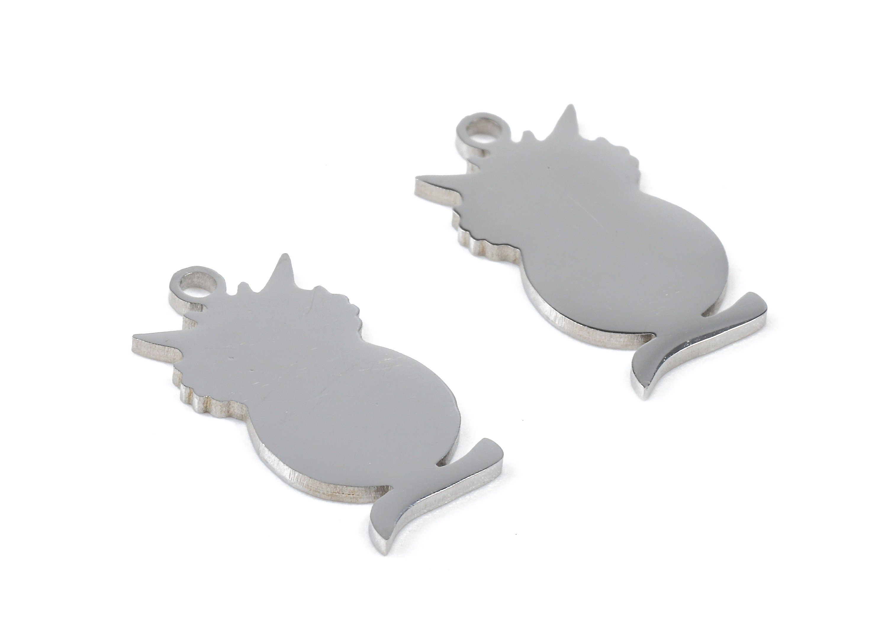 Stainless Steel Hoot Owl Charms - Hoot Owl Earrings and Pendant - Bracelet Pendant - Jewelry Supplies - 16.58x8.78x0.95mm - SS1077 - DOMEDBAZAAR
