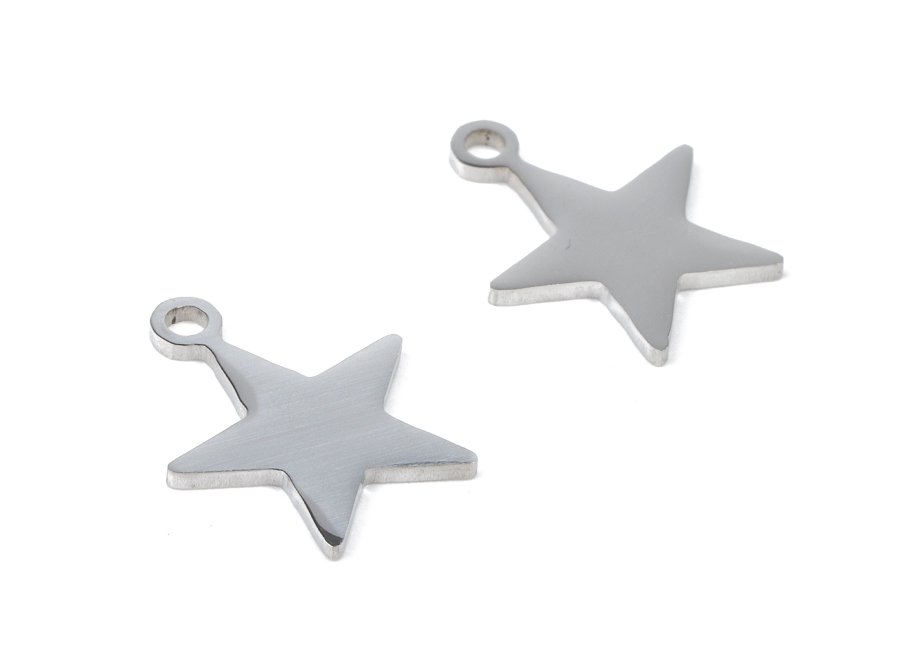 Stainless Steel Star Charms - Star Earrings and Pendant - Bracelet Pendant - Jewelry Supplies - 15.01x12.06x0.94mm - SS1083 - DOMEDBAZAAR