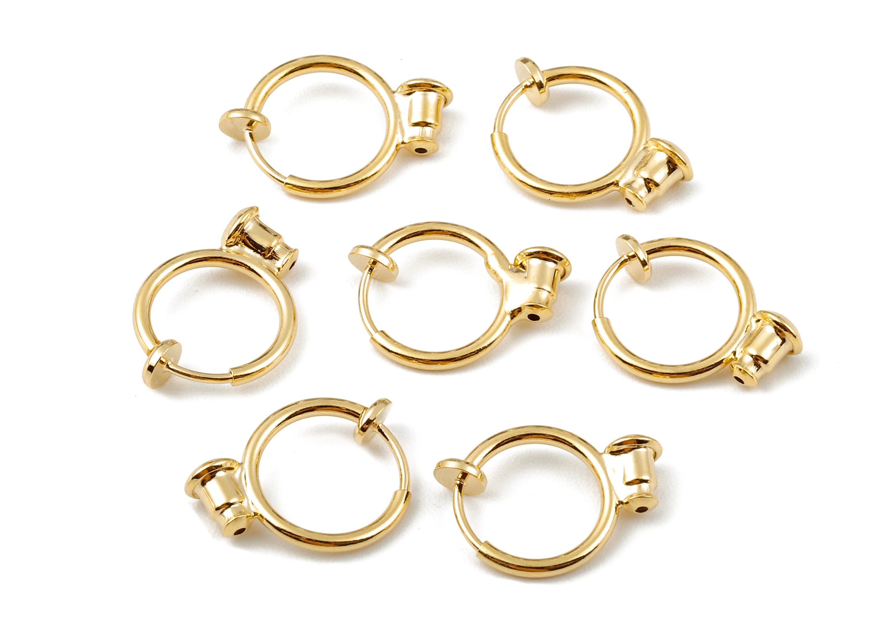 Brass Round Earring Stopper - Round Earring Stud - 18K Real Gold Plated Brass Stud - Jewelry Supplies - 18.31x12.81mm - RGP1103 - DOMEDBAZAAR