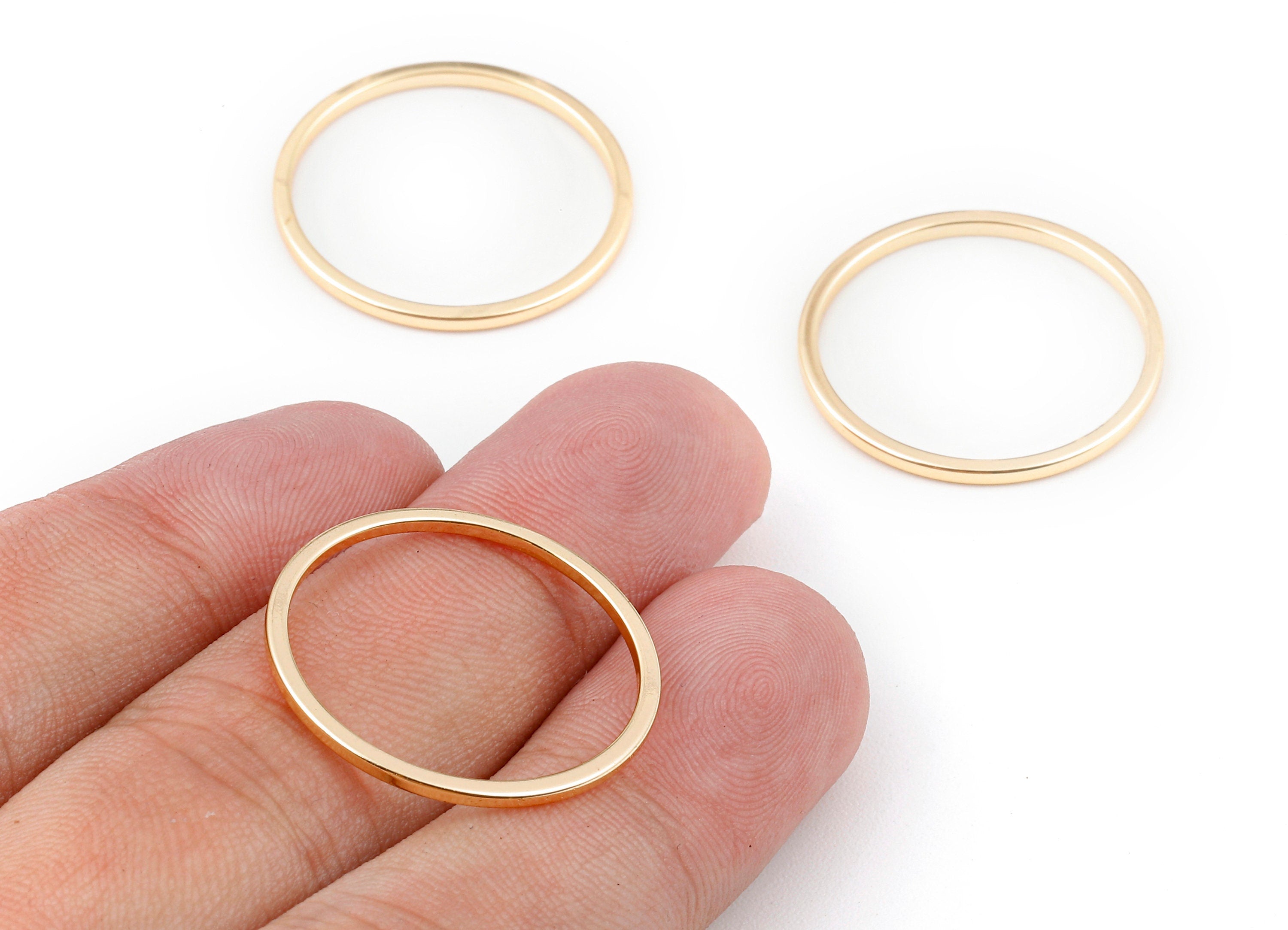 Brass Round Charms - Brass Round Earring and Pendant - 18K Real Gold Plated Brass - Necklace Pendant - 24.98x24.98x1.57mm - RGP1104 - DOMEDBAZAAR