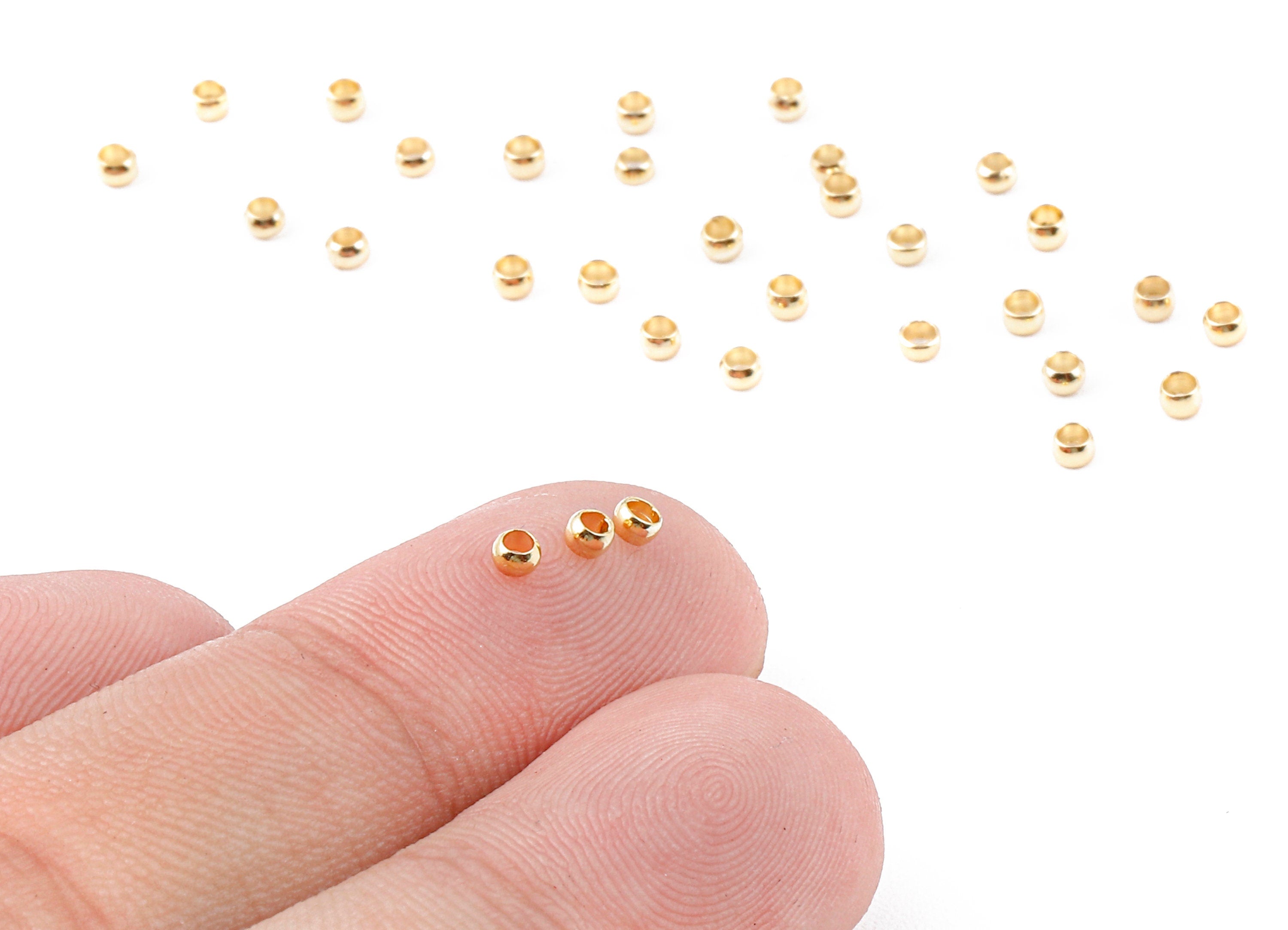 Brass Spacer Ball Beads - 18K Real Gold Plated Brass - Spacer Ball Beads - Earring Findings - Jewelry Supplies - 2.49x2.49x0.49mm - RGP1153 - DOMEDBAZAAR