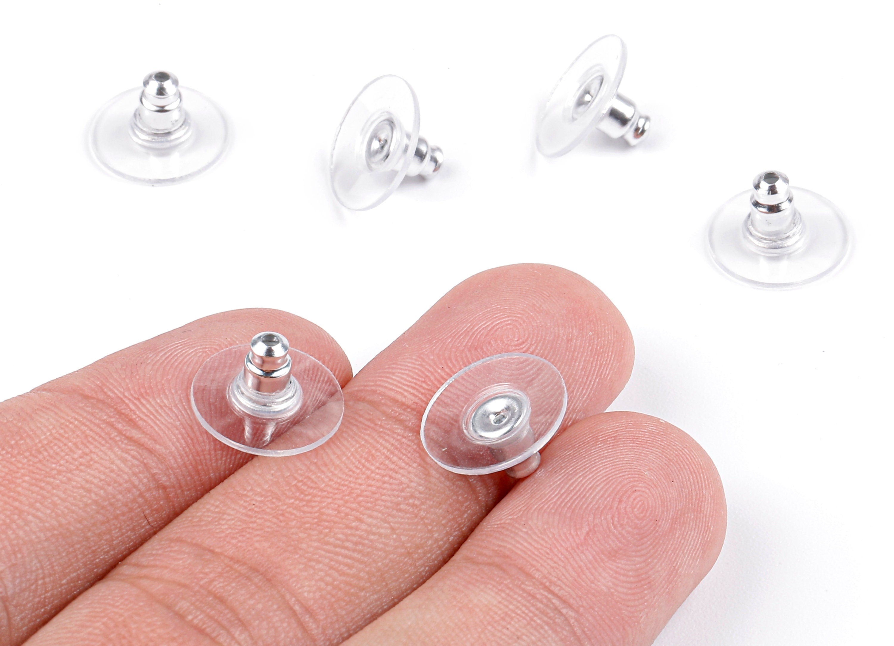 Earring Backs with Pads - Disc Earring Stopper - Ear Nuts & Backs - Earring Stopper Charms - Earring Stopper - 11.95x6.81mm - ES1009 - DOMEDBAZAAR