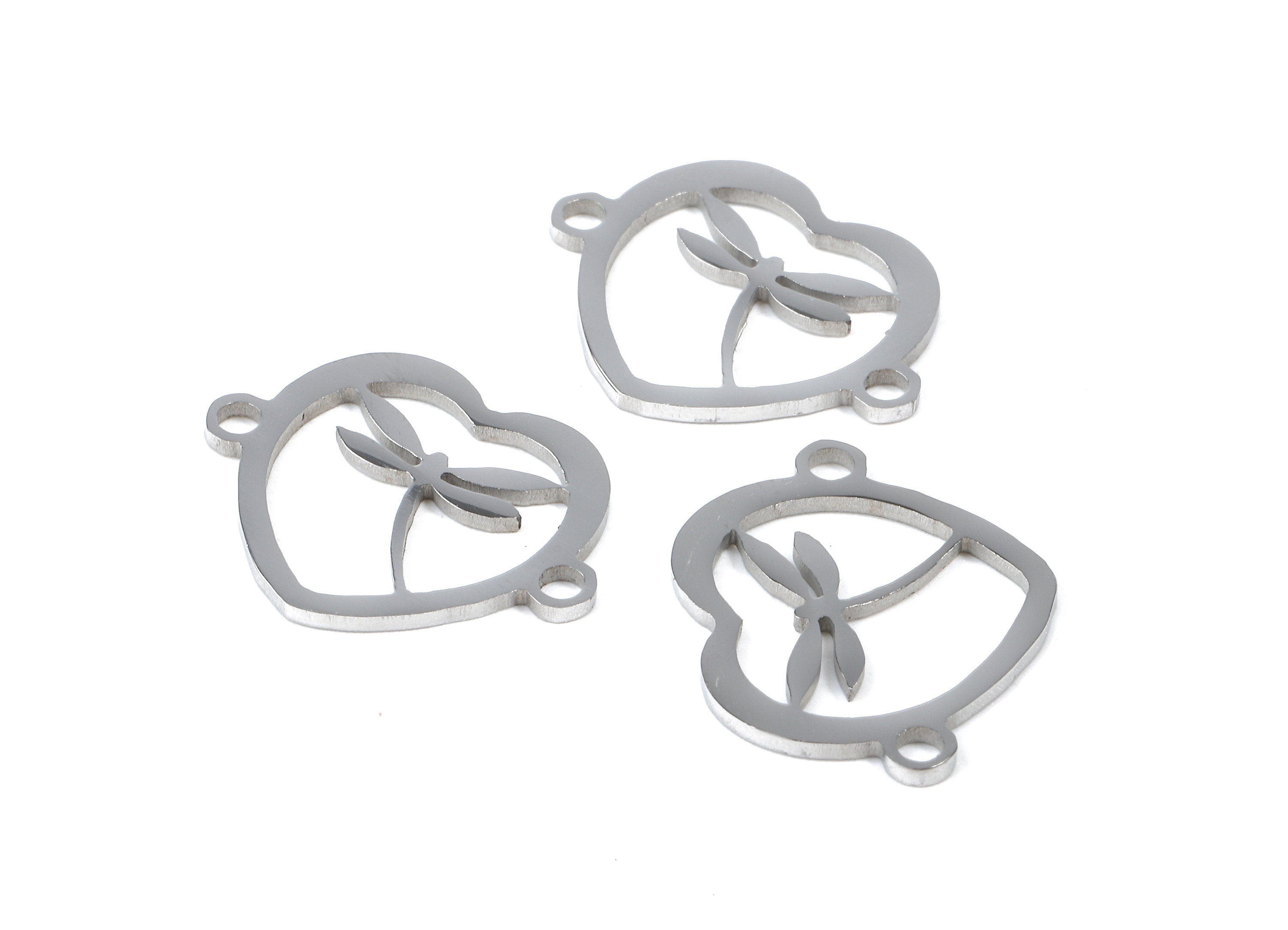 Stainless Steel Dragonfly Connector - Dragonfly Earrings Charms and Pendant - Bracelet Pendant - 19.48x15.53x0.95mm - SS1128 - DOMEDBAZAAR
