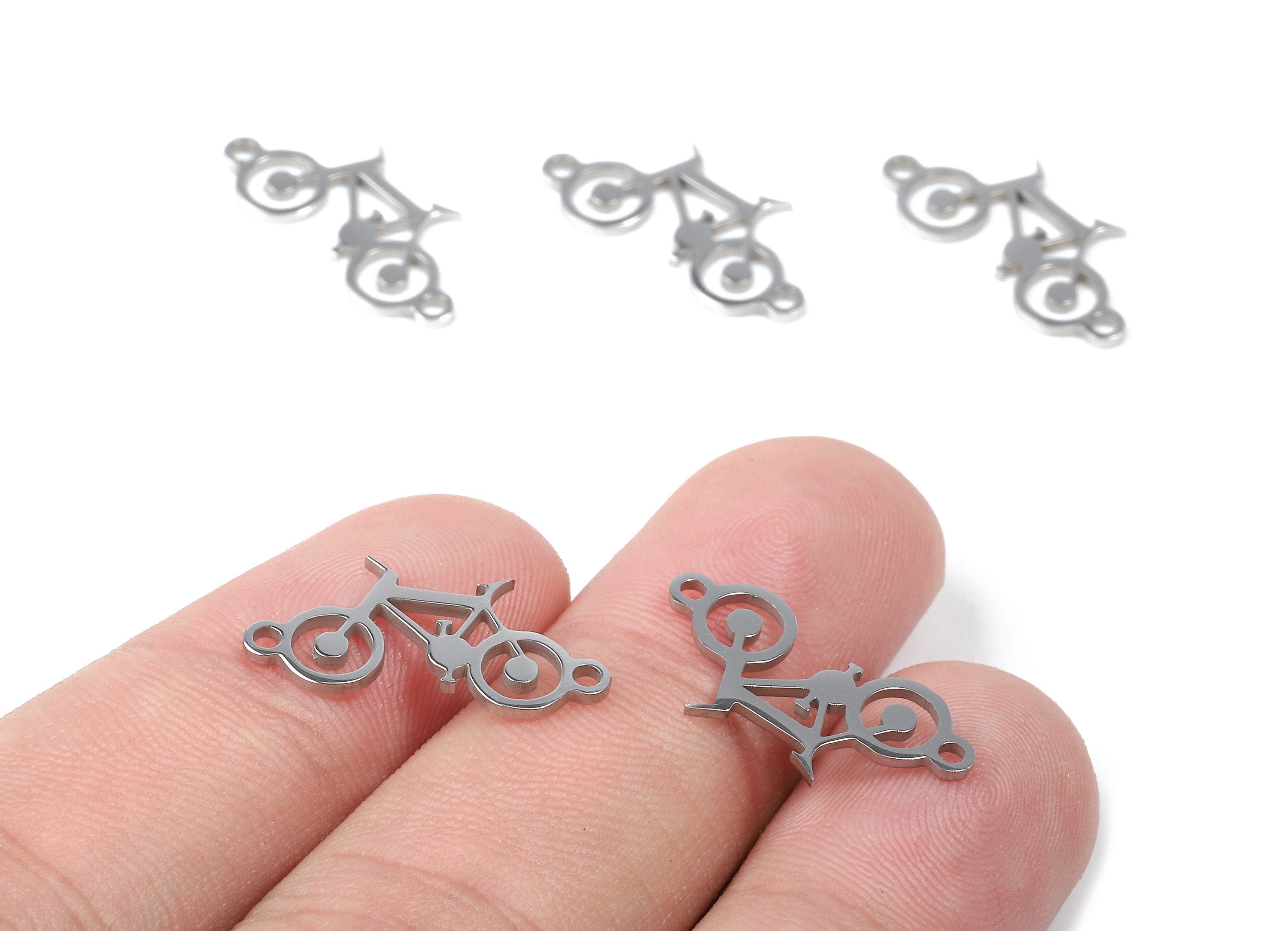 Stainless Steel Bicycler Connector - Bicycler Earrings Charms and Pendant - Bracelet Pendant - 20.24x12.15x0.94mm - SS1102 - DOMEDBAZAAR