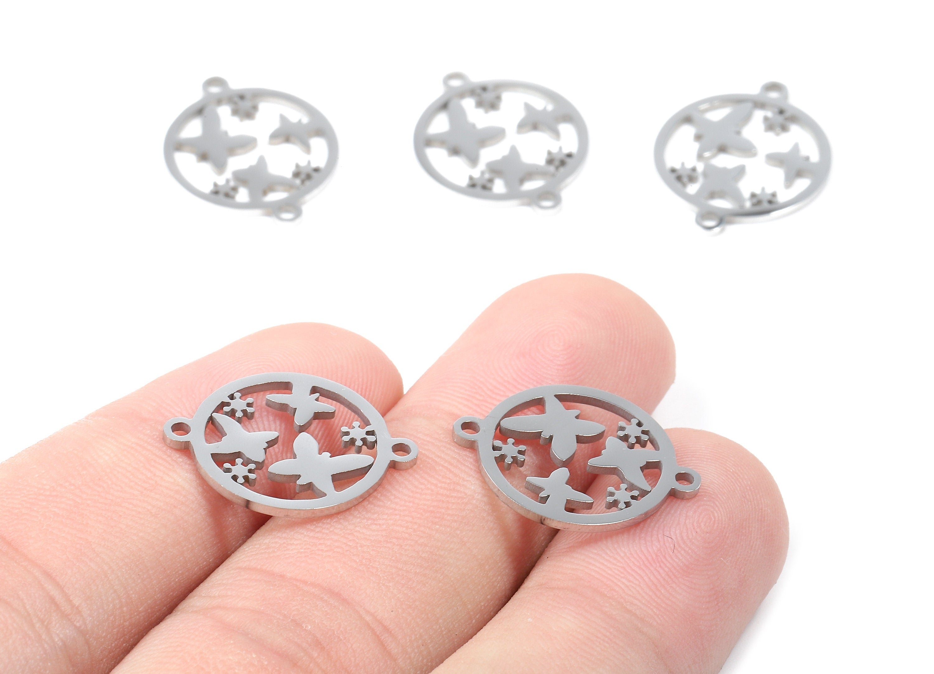 Stainless Steel Butterfly Connector - Butterfly Earrings Charms and Pendant - Bracelet Pendant - 19.55x15.33x0.94mm - SS1147 - DOMEDBAZAAR