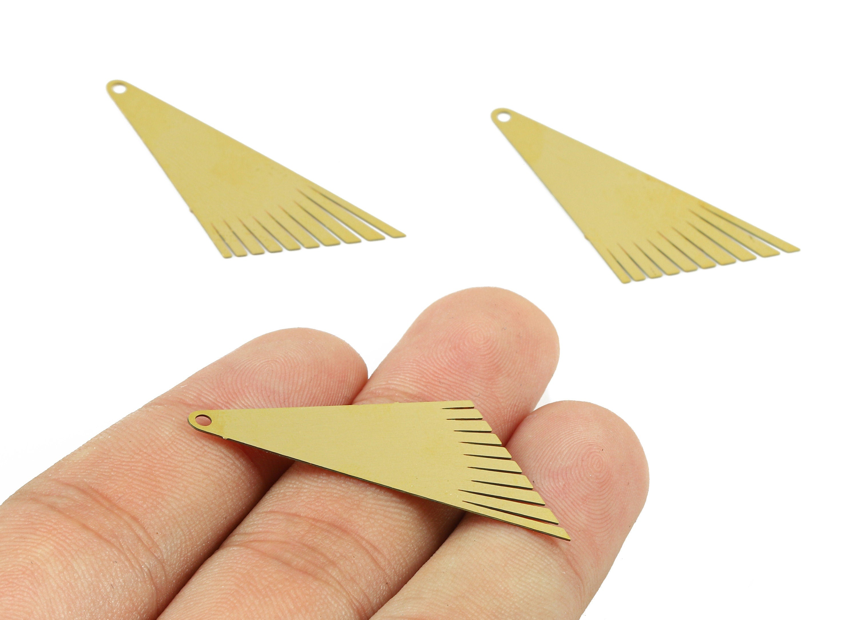 Personalized stamping blank - Brass Triangle Charms - Raw Brass Triangle Earrings and Pendant - 42x20x0.3mm - JJB5742 - DOMEDBAZAAR