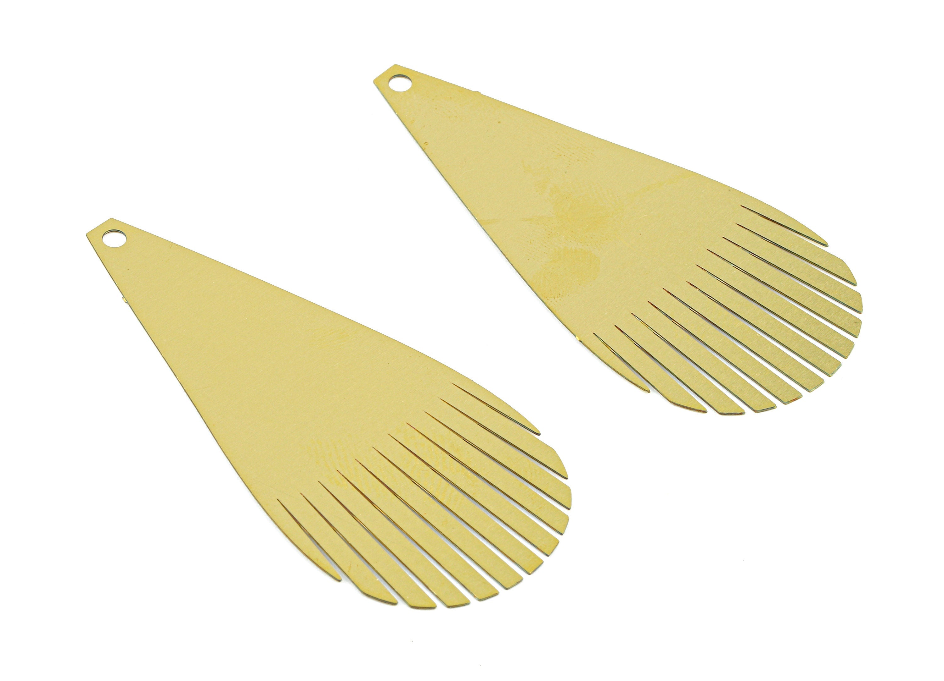 Brass Drop Charms - Raw Brass Drop Earrings and Pendant - Brass Necklace Charms - Jewelry Supplies - 52.31x24.55x0.3mm - JJB5738 - DOMEDBAZAAR