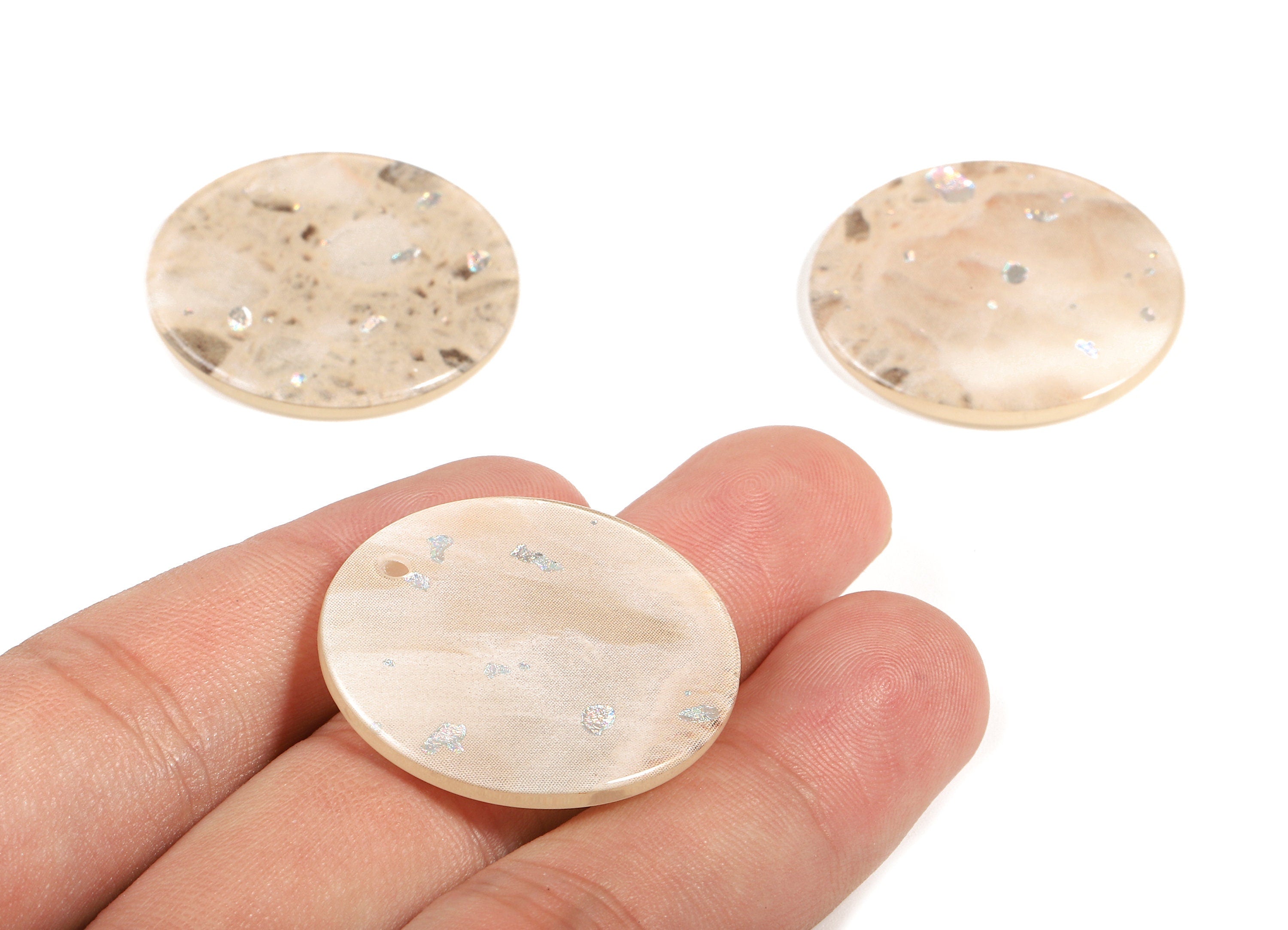 Acetate Round Charms - Round Earring and Pendant - Earring Findings - Jewelry Supplys - Color Code: A389 - 35x35x2.11mm - AC1315-A389 - DOMEDBAZAAR