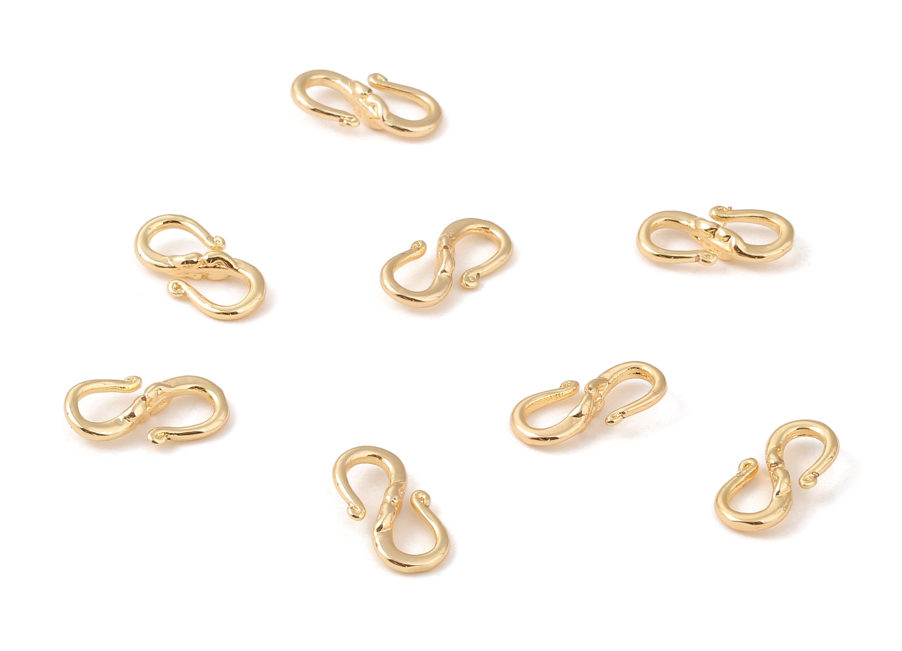 Brass Earring Wires - Brass Earring Hooks - 18K Real Gold Plated Brass - Jewelry Supplies - 17.25x9.29x1.89mm - RGP1099 - DOMEDBAZAAR