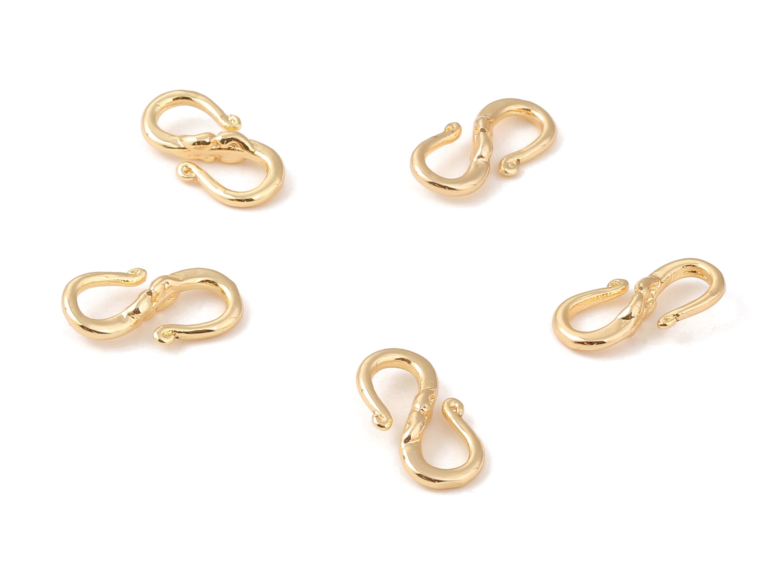 Brass Earring Wires - Brass Earring Hooks - 18K Real Gold Plated Brass - Jewelry Supplies - 17.25x9.29x1.89mm - RGP1099 - DOMEDBAZAAR