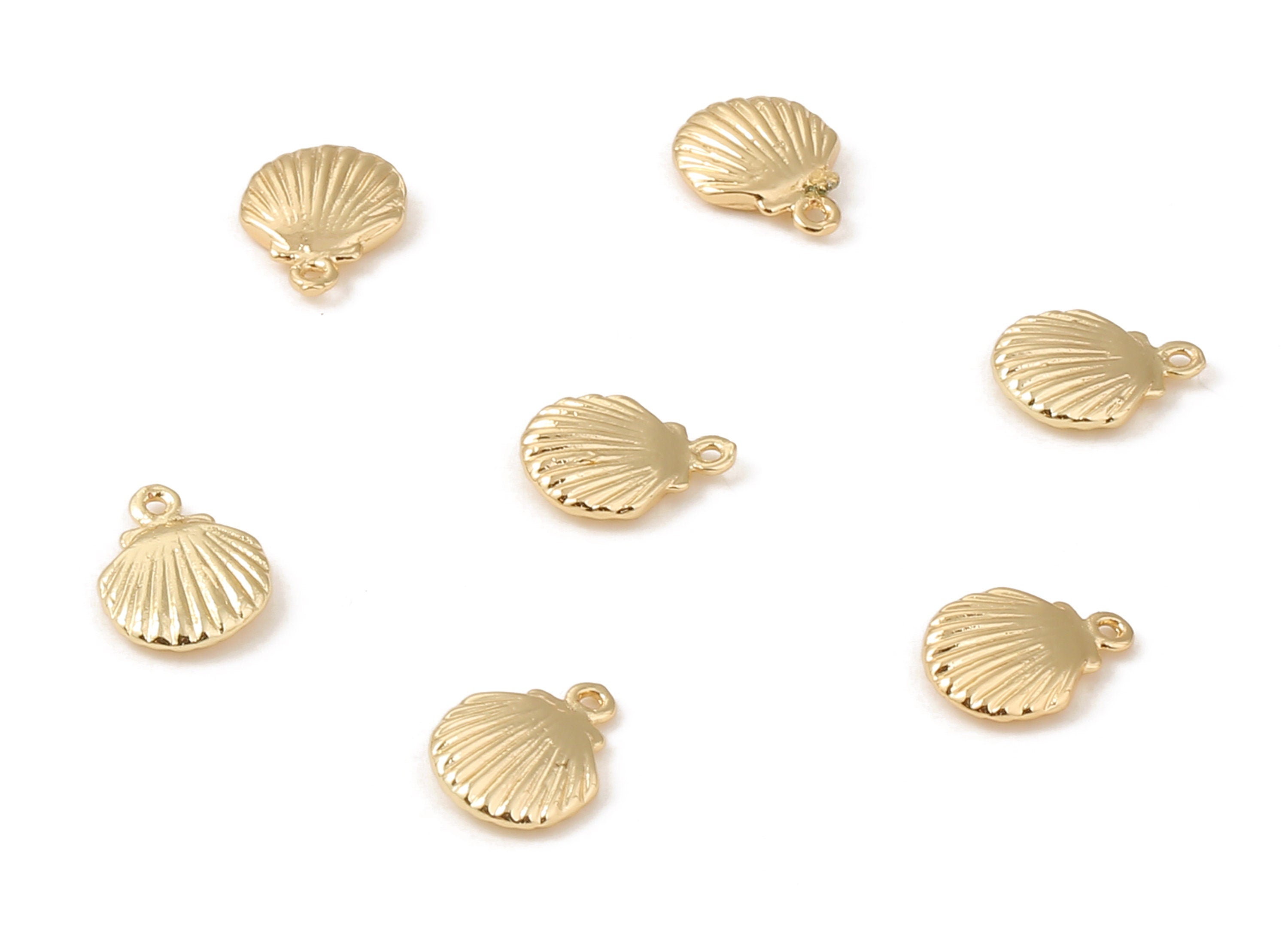 Brass Whelk Seashell Charms - Brass Whelk Seashell Pendant - 18K Real Gold Plated Brass - Jewelry Supplies - 11.44x9.16x2.19mm - RGP1250 - DOMEDBAZAAR
