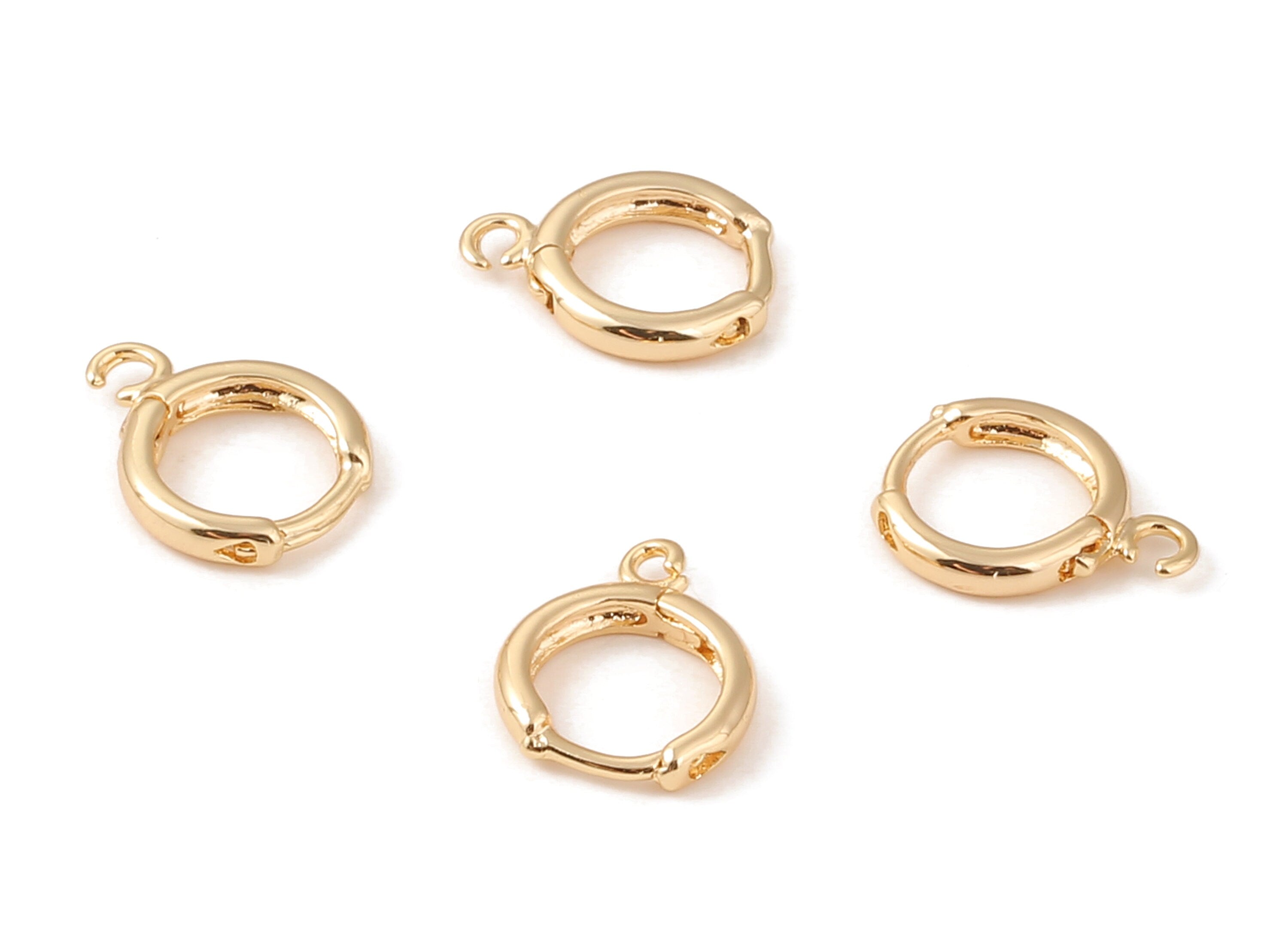 Brass Round Earring Charms - Brass Round Earring Pendant - 18K Real Gold Plated Brass - Jewelry Supplies - 14.79x11.64x1.59mm - RGP1080 - DOMEDBAZAAR
