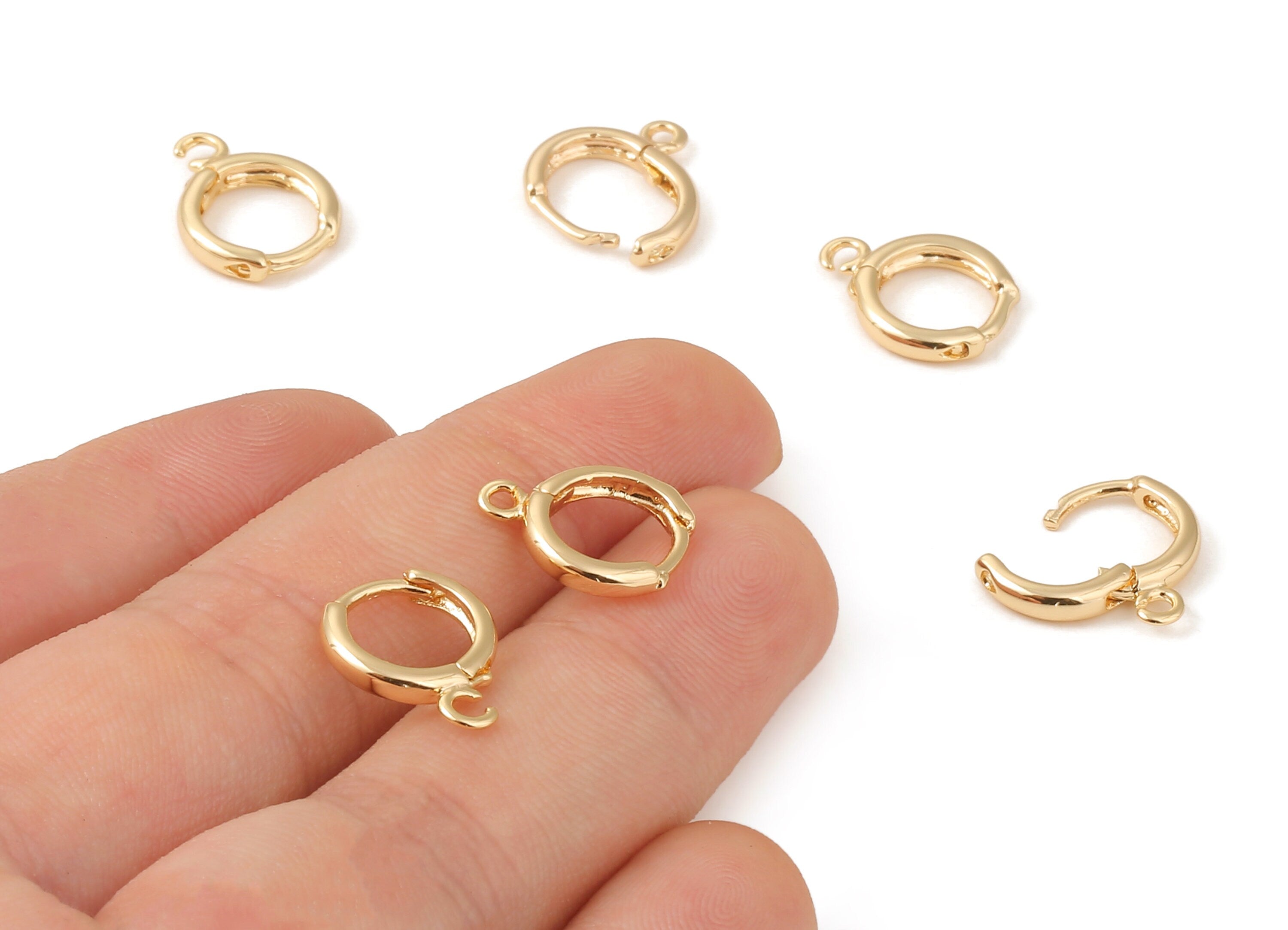 Brass Round Earring Charms - Brass Round Earring Pendant - 18K Real Gold Plated Brass - Jewelry Supplies - 14.79x11.64x1.59mm - RGP1080 - DOMEDBAZAAR