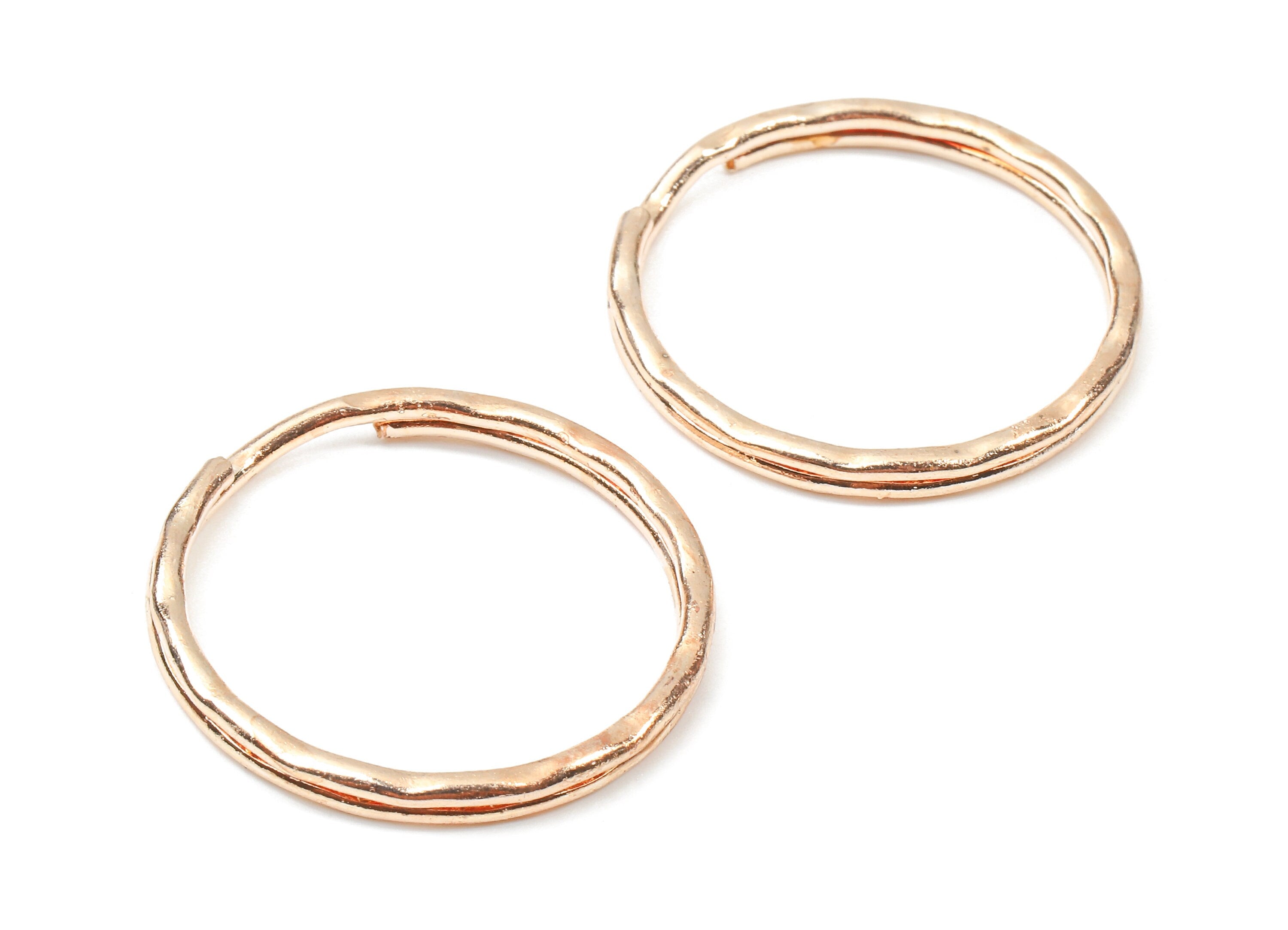 Rose Gold Metal Key Rings - Split Rings - Circle Key Rings - Keychain Connectors - Key Ring Findings - 30.36x30.36x1.7mm - PP2856R - DOMEDBAZAAR