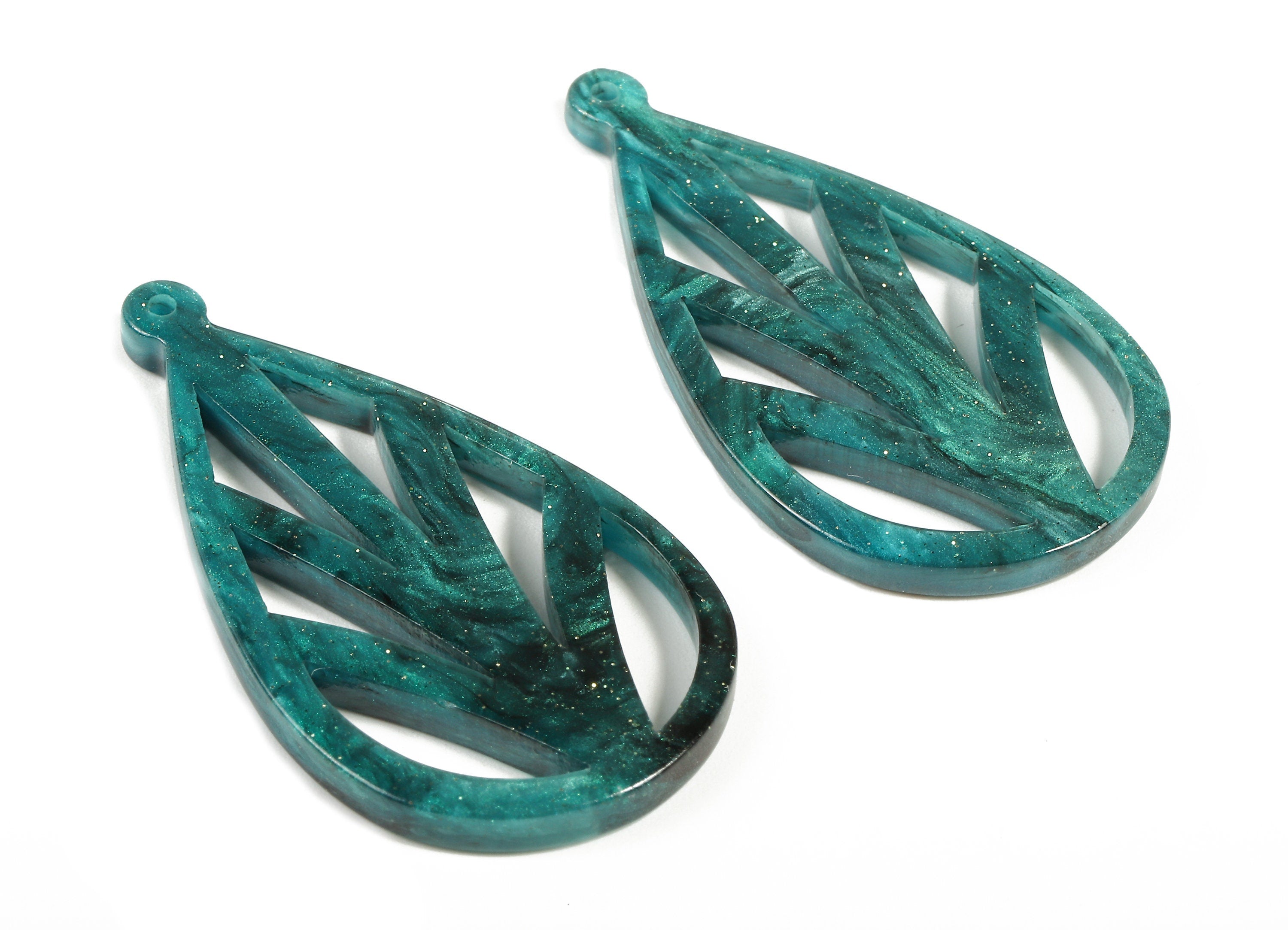 Acetate Drop Charms - Drop Earring and Pendant - Earring Findings - Jewelry Supplies - Color Code:A381 - 45.91x24.8x2.91mm - AC1723-A381 - DOMEDBAZAAR