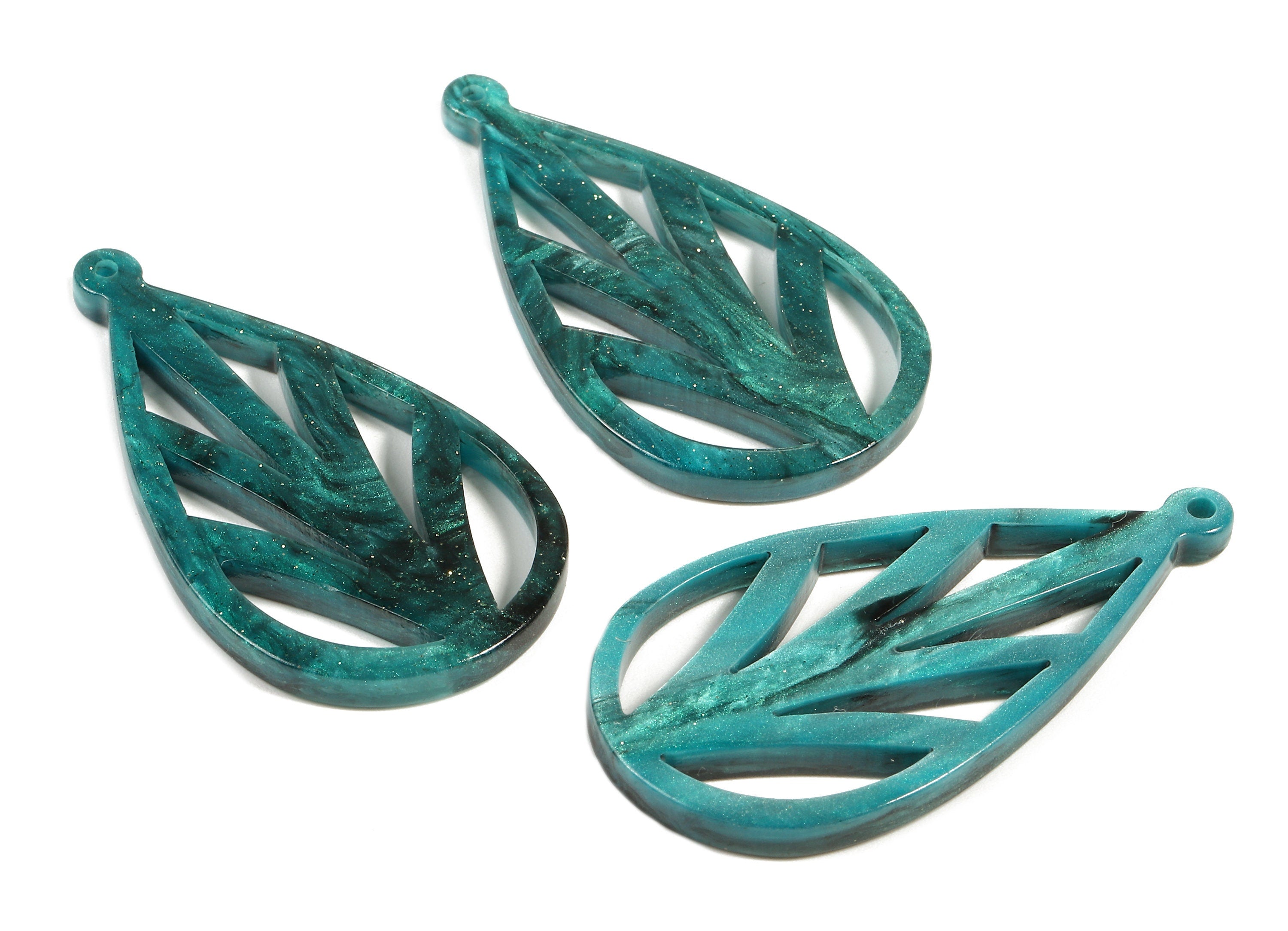 Acetate Drop Charms - Drop Earring and Pendant - Earring Findings - Jewelry Supplies - Color Code:A381 - 45.91x24.8x2.91mm - AC1723-A381 - DOMEDBAZAAR