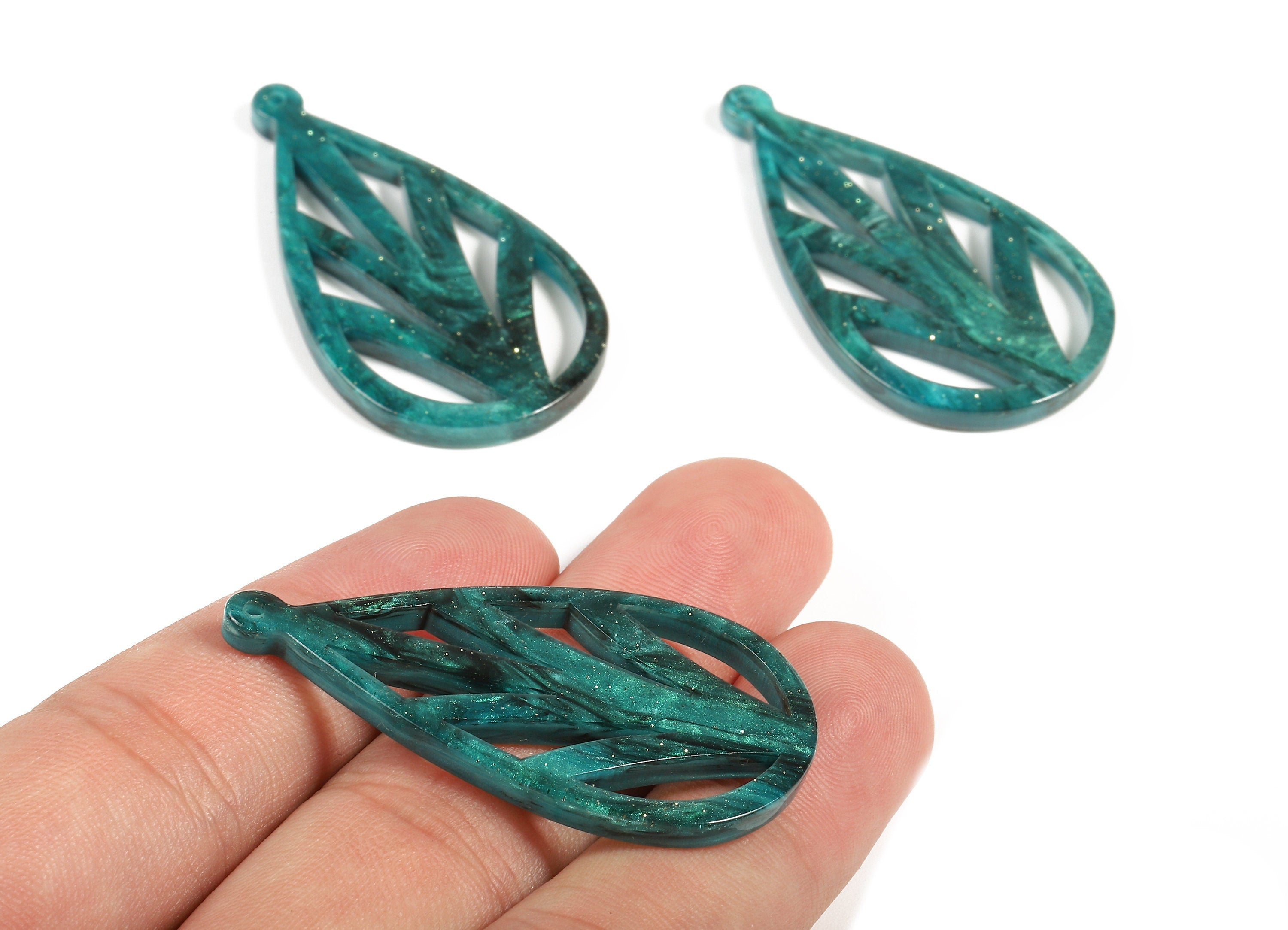 Acetate Drop Charms - Drop Earring and Pendant - Earring Findings - Jewelry Supplies - Color Code:A381 - 45.91x24.8x2.91mm - AC1723-A381 - DOMEDBAZAAR