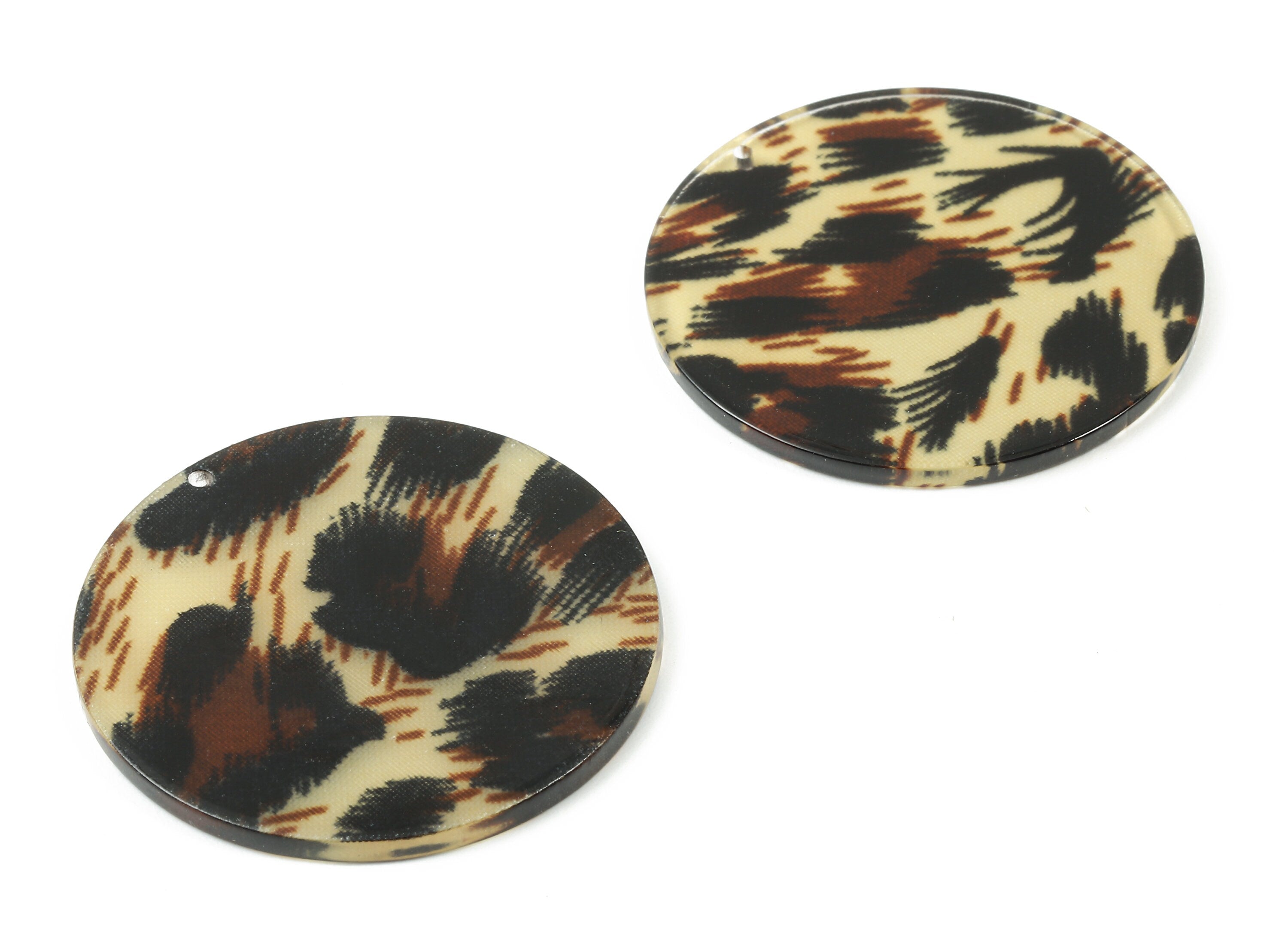 Acetate Round Charms - Coin Earring and Pendant - Earring Findings - Jewellery Supplies - Color Code: A129 - 37.57x37.6x2.55mm - AC1573-A129 - DOMEDBAZAAR