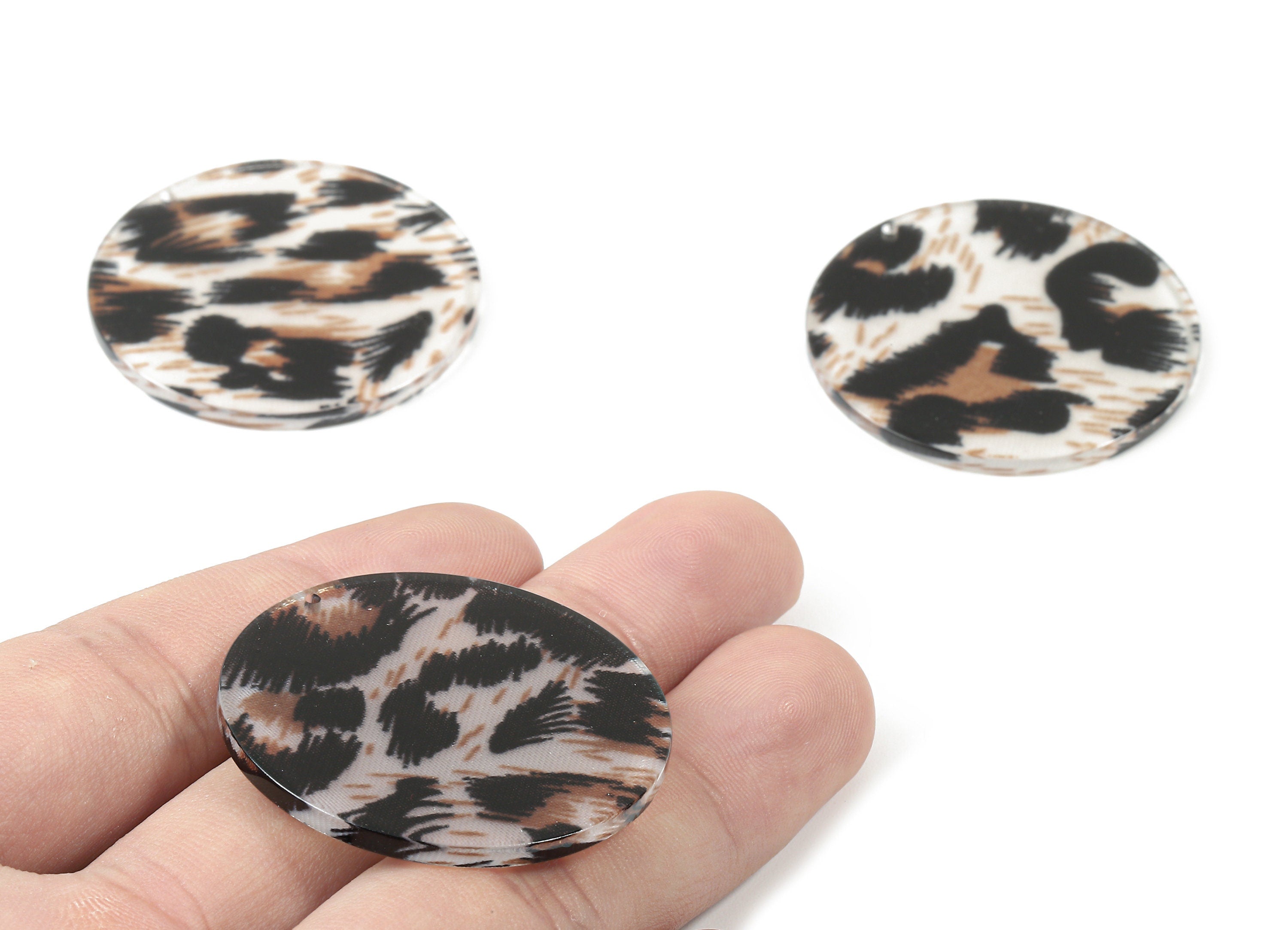 Acetate Round Charms - Coin Earring and Pendant - Earring Findings - Jewelry Supplies - Color Code: A266 - 37.57x37.57x2.55mm - AC1573-A266 - DOMEDBAZAAR