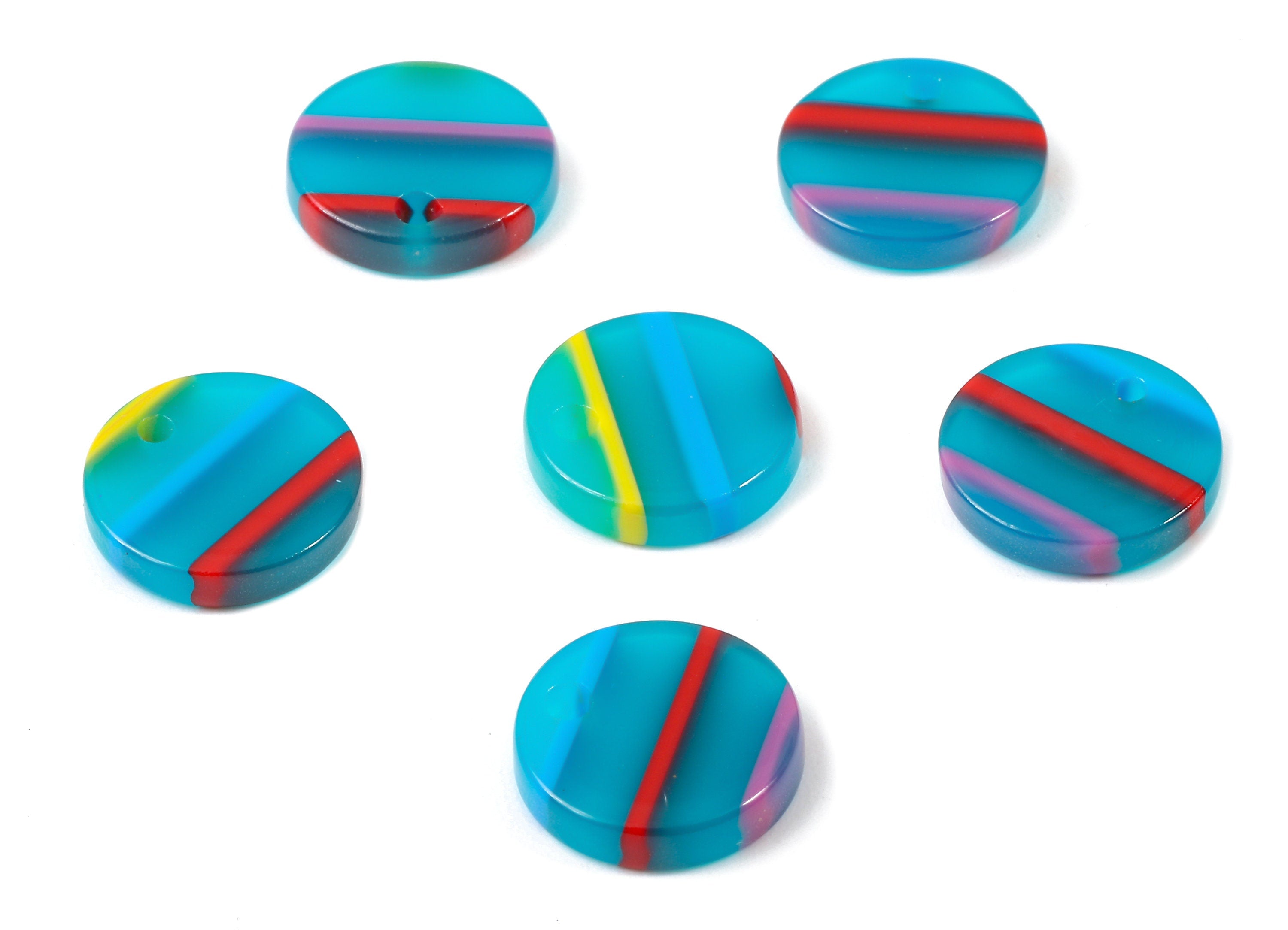 Acetate Round Charms - Round Earrings and Pendant - Earring Findings - Jewelry Supplies - Color Code: A139 - 12.9x12.9x2.7mm - AC1101-A139 - DOMEDBAZAAR