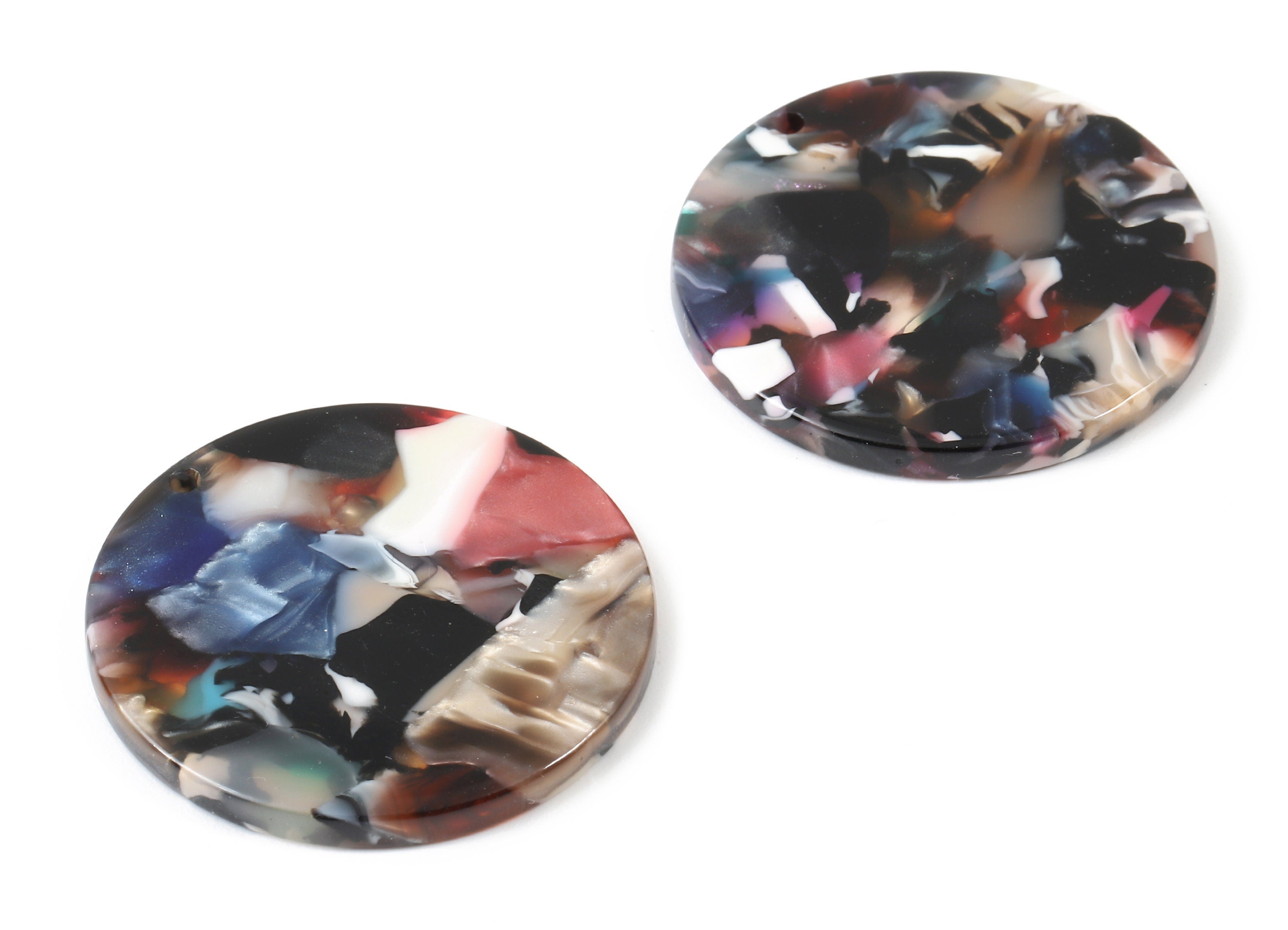 Acetate Round Charms - Round Earring and Pendant - Earring Findings - Jewelry Supplys - Color Code: A58 - 30.33x30.33x2.58mm - AC1315-A58 - DOMEDBAZAAR