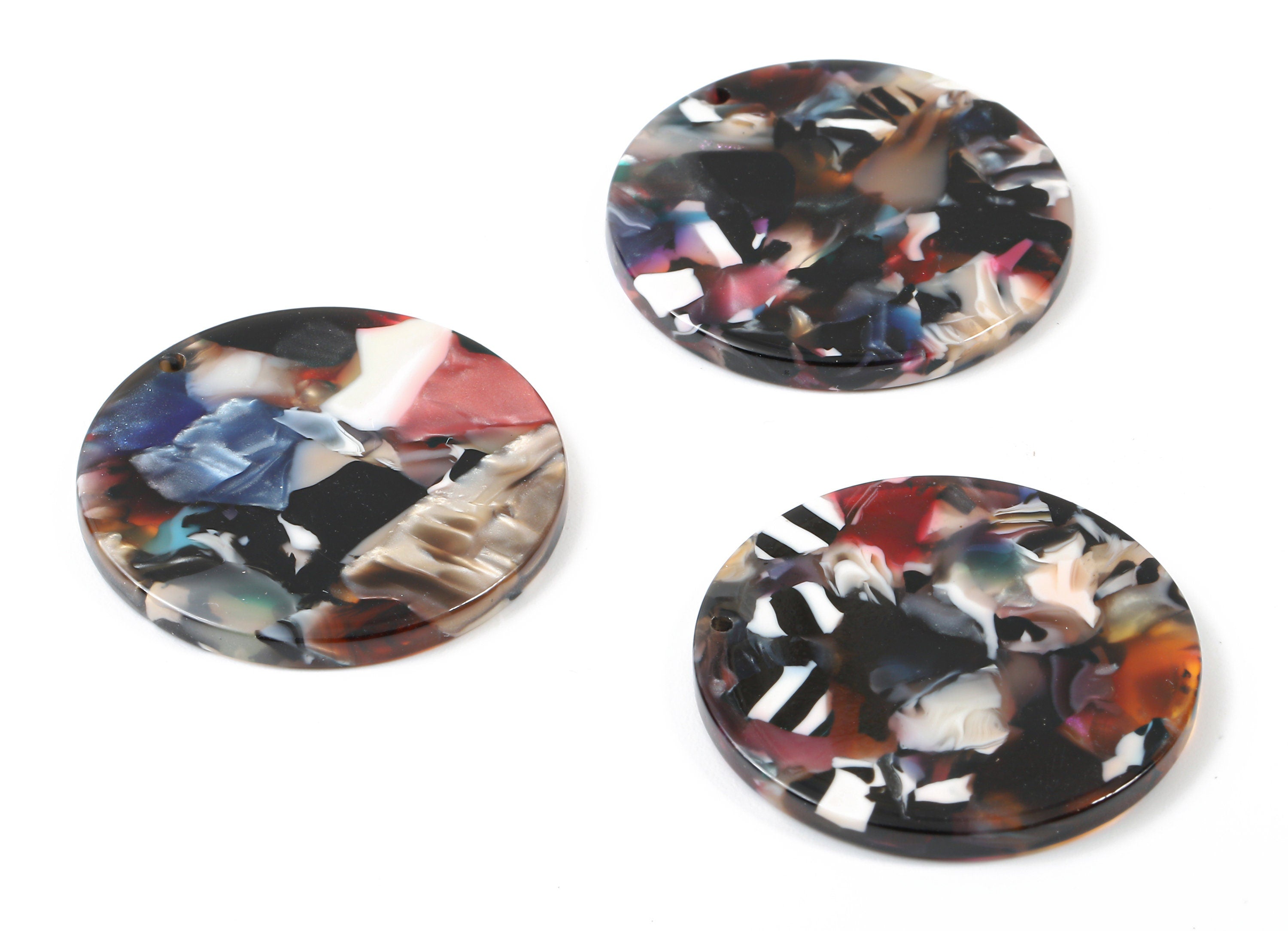 Acetate Round Charms - Round Earring and Pendant - Earring Findings - Jewelry Supplys - Color Code: A58 - 30.33x30.33x2.58mm - AC1315-A58 - DOMEDBAZAAR