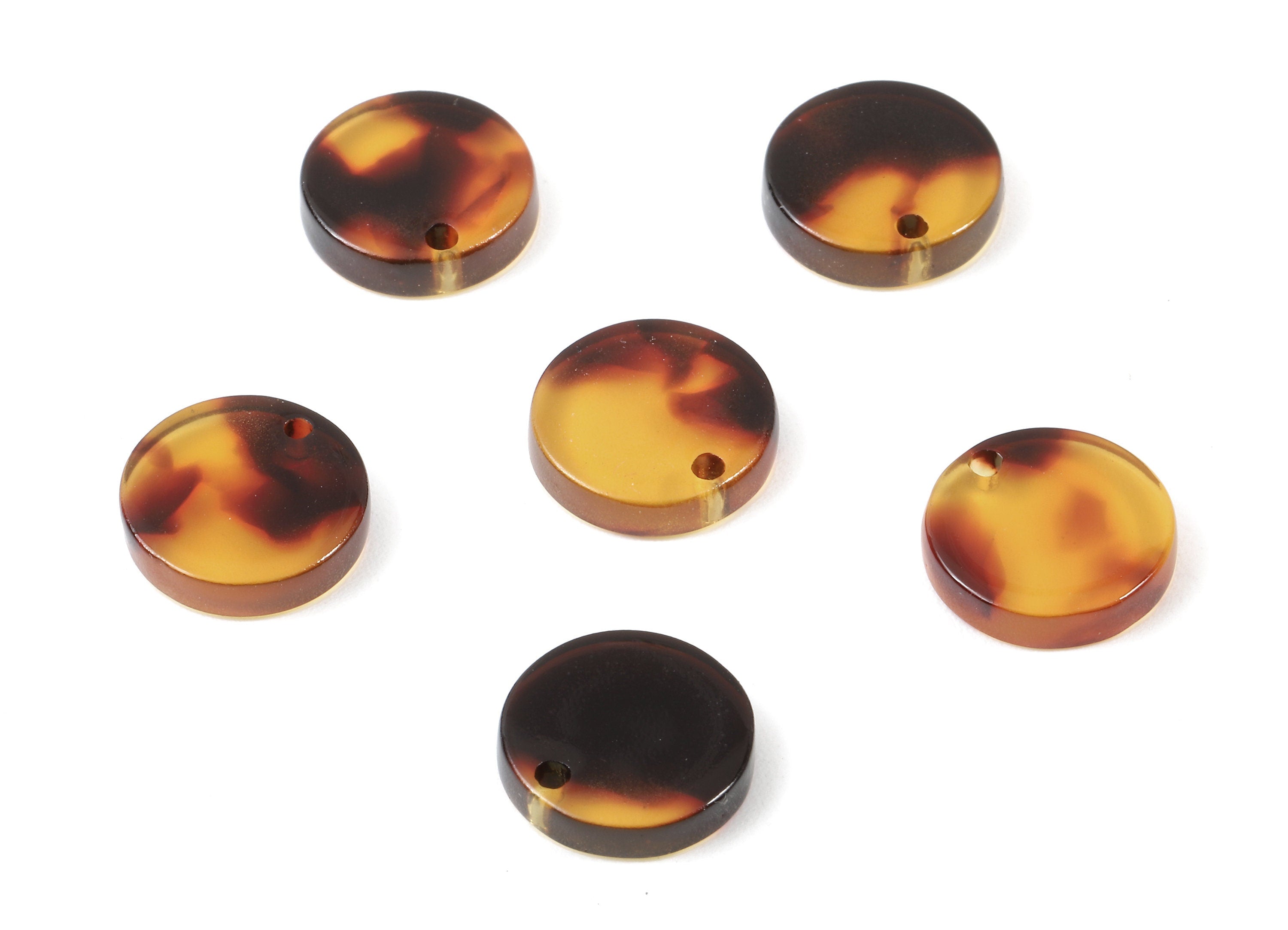 Acetate Round Charms - Tortoise Shell Earrings - Round Pendant - Jewelry Making Supplies - Color Code: A05 - 11.7x11.7x2.88mm - AC1161-A05 - DOMEDBAZAAR