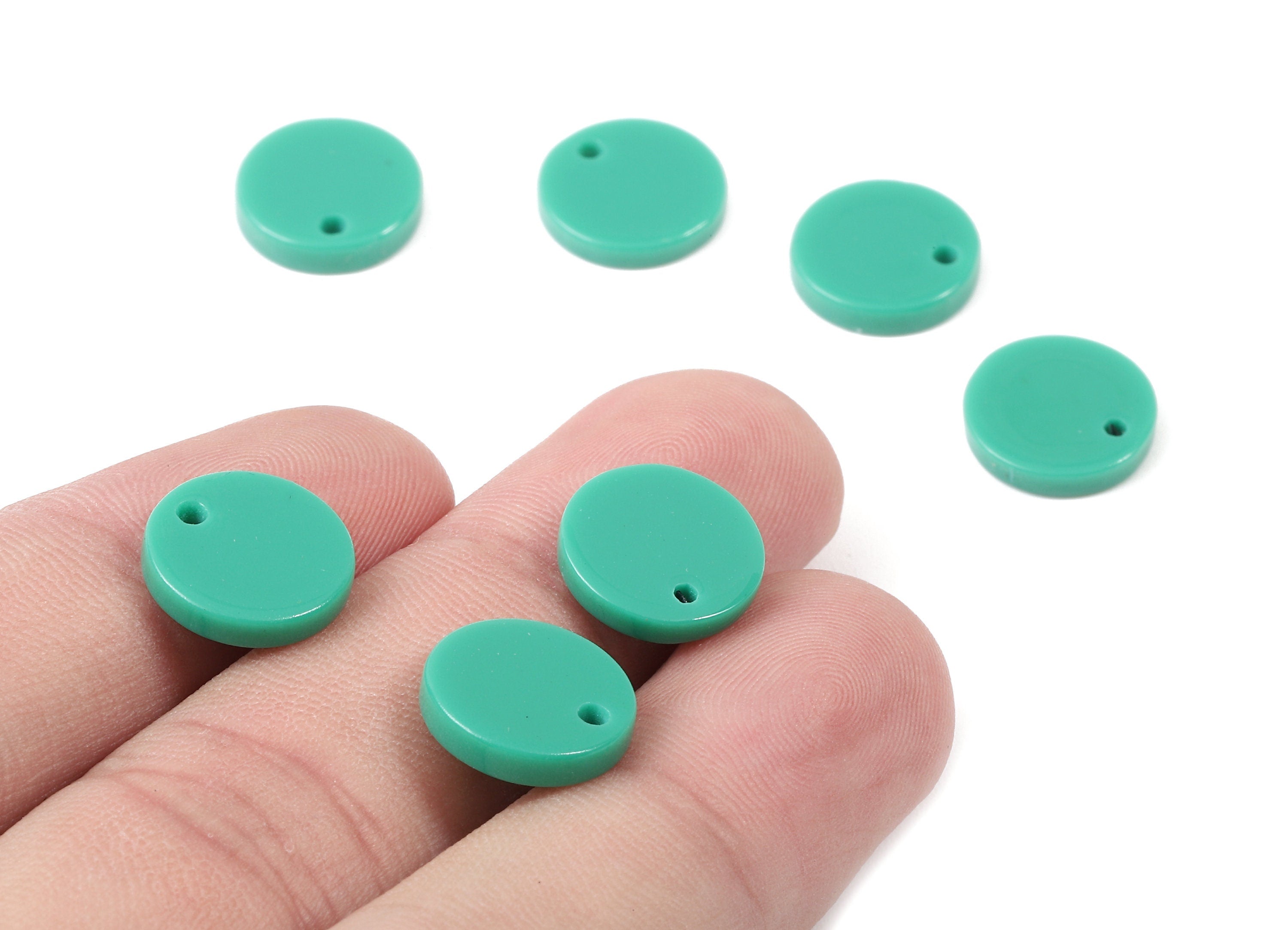 Acetate Round Charms - Round Earring and Pendant - Earring Findings - Jewelry Supplies - Color Code: A346 - 11.98x11.98x2.33mm - AC1161-A346 - DOMEDBAZAAR