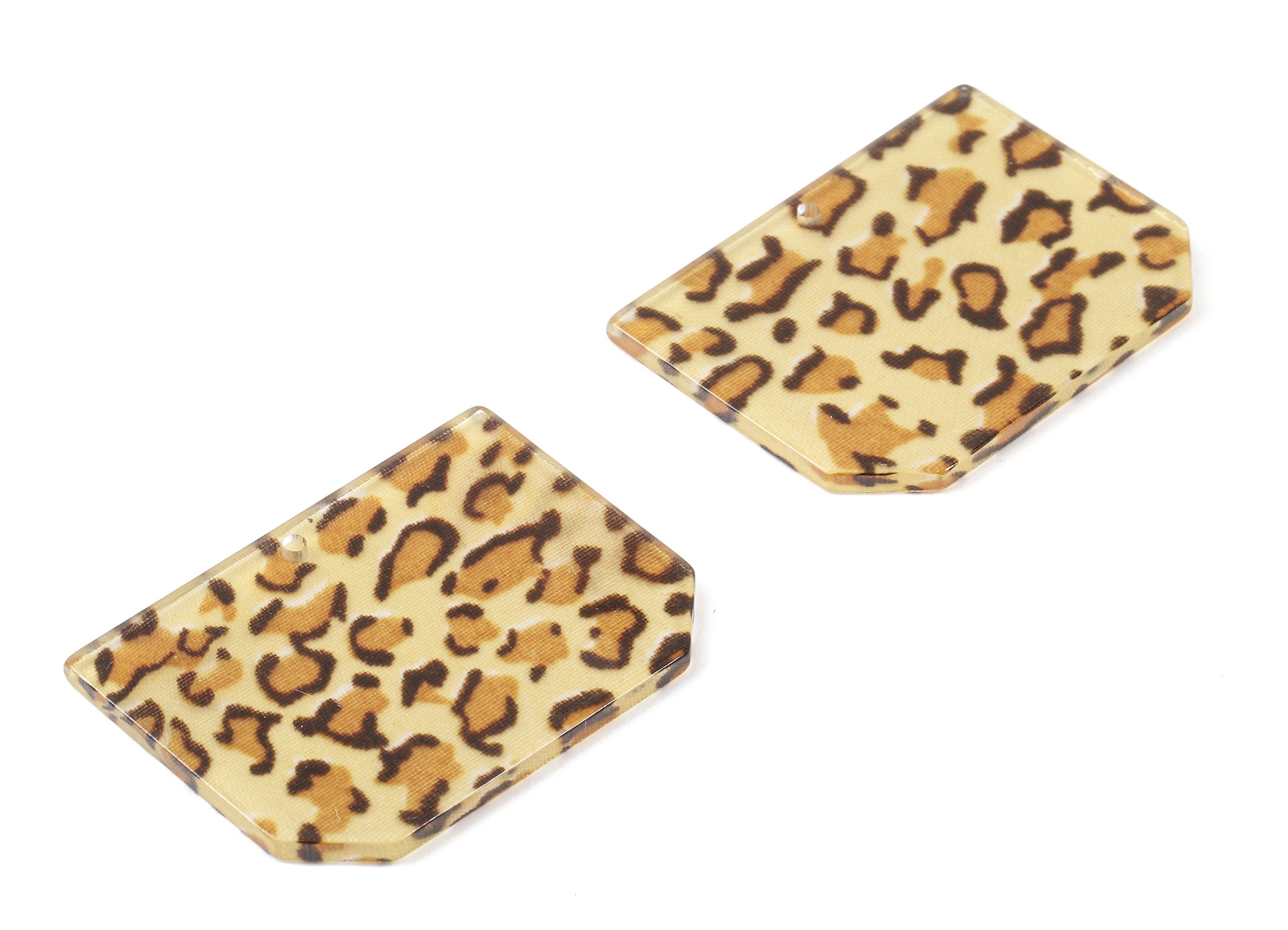 Acrylic Rectangle Charms - Rectangle Earrings and Pendant - Earring Findings - Color Code: A411 - 39.35x28.66x2.29mm - AC1758-A411 - DOMEDBAZAAR