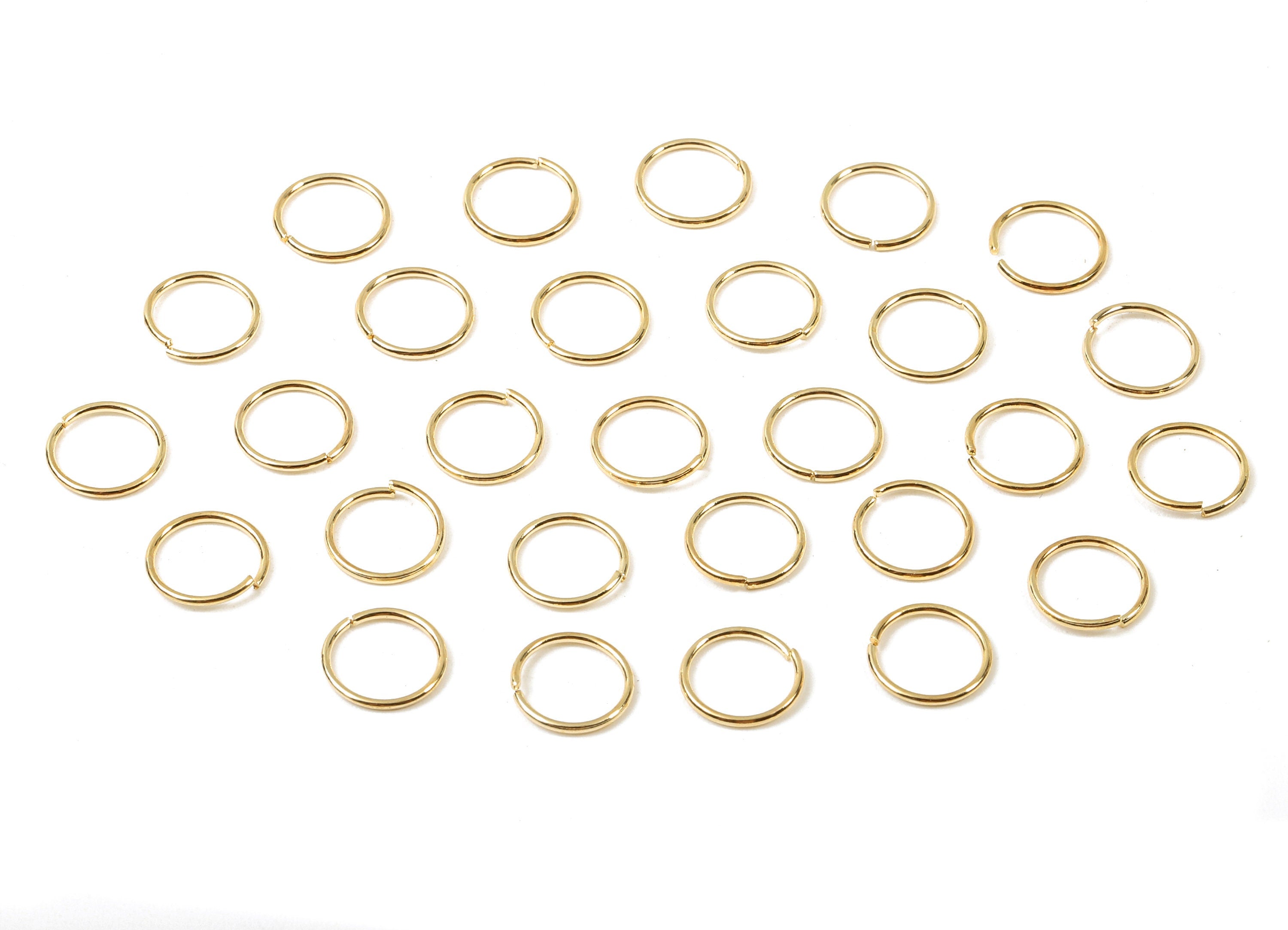 Brass 0.8x9 Jump Rings - Brass Open Jump Rings - Brass Connectors - Gold Tone Plated Brass - Jewellery Supplies - 9x9x0.8mm - PP2953G - DOMEDBAZAAR