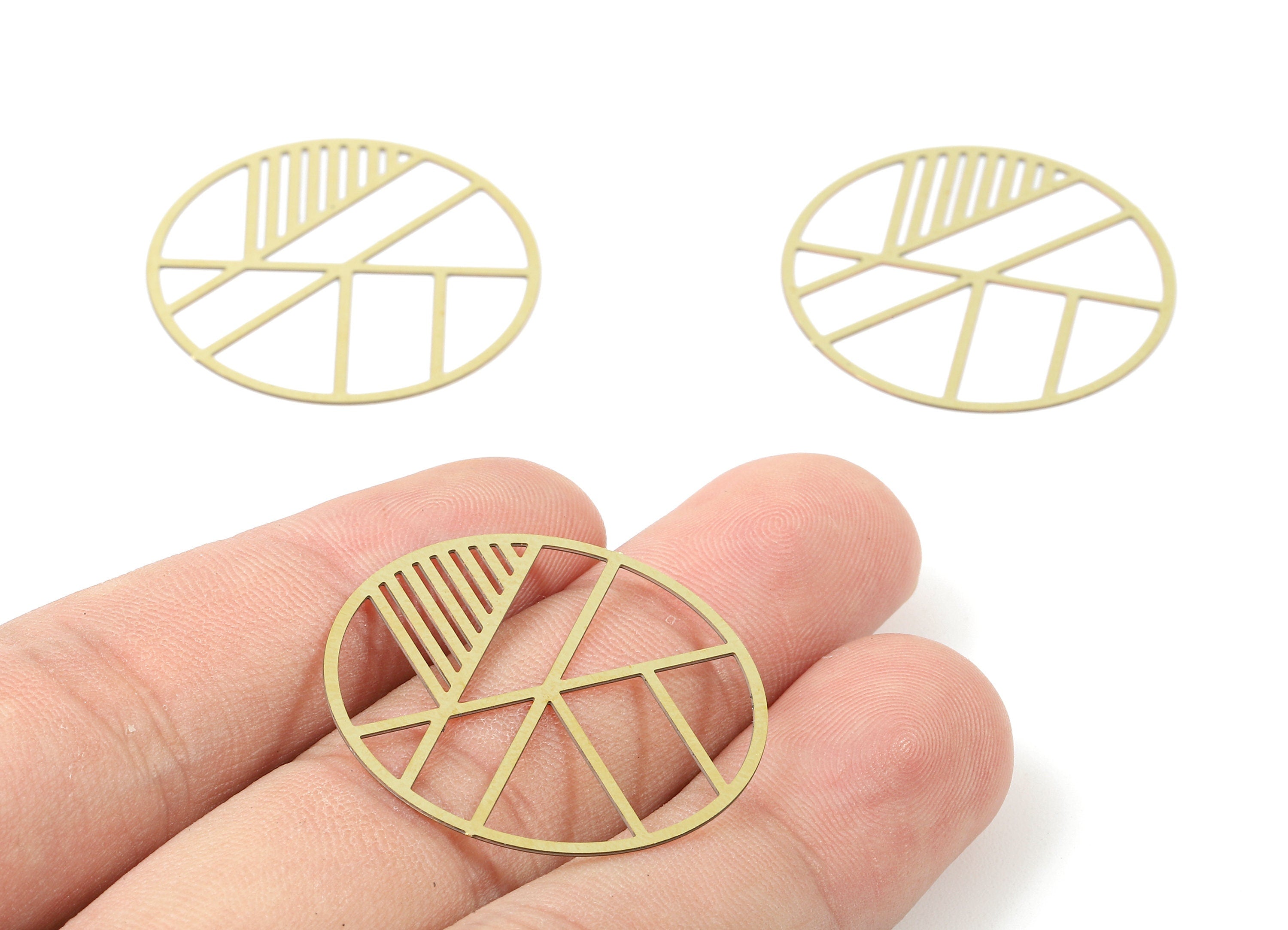 Brass Round Geometric Charms - Raw Brass Round Earrings and Pendant - Brass Necklace Charms - Jewelry Supplies - 30x30x0.3mm - JJB5770 - DOMEDBAZAAR