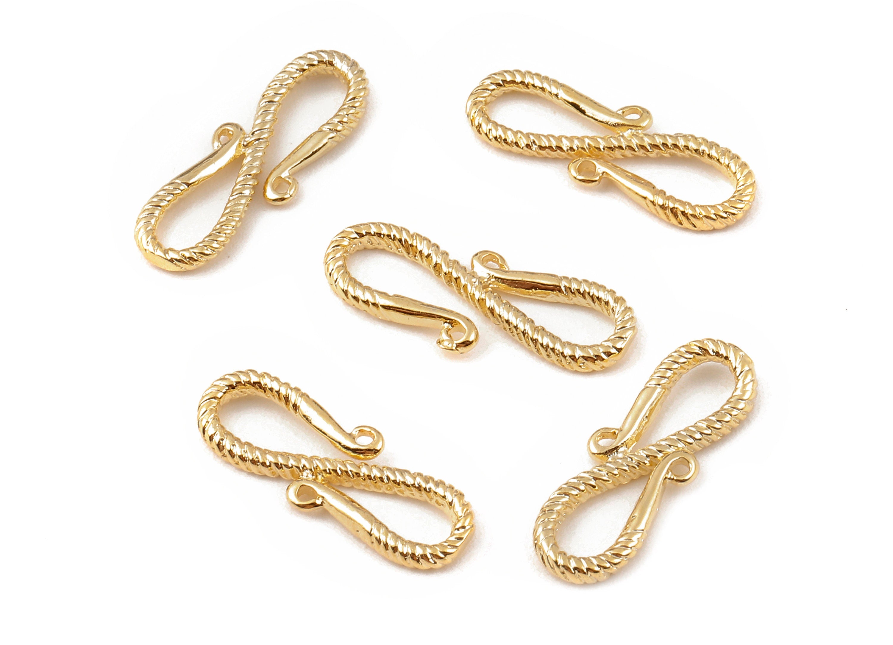 Brass Earring Hooks - Brass Earring Wires - 18K Real Gold Plated Brass - Jewelry Supplies - 22.46x8.25x1.8mm - RGP1146 - DOMEDBAZAAR