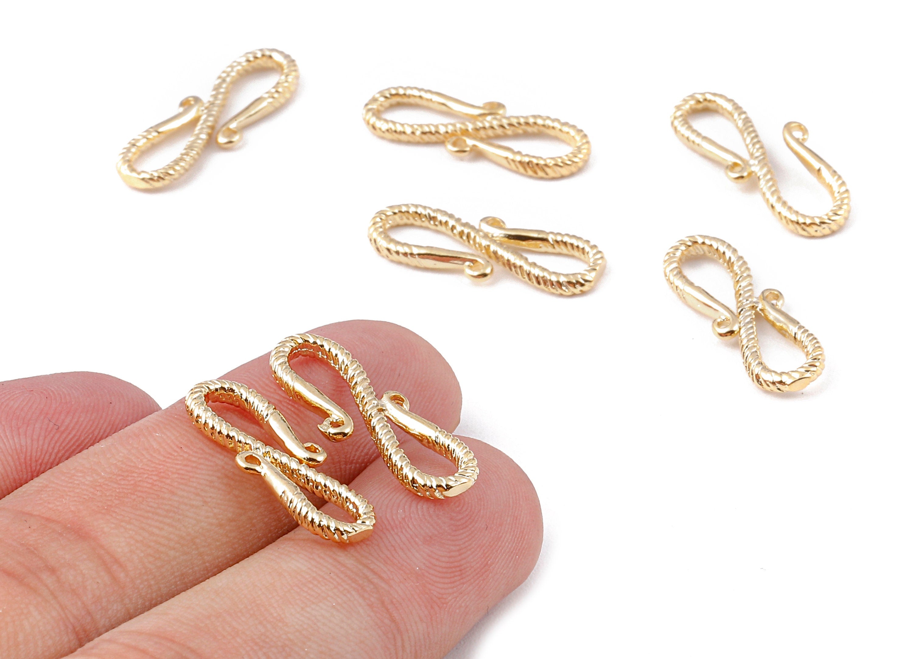 Brass Earring Hooks - Brass Earring Wires - 18K Real Gold Plated Brass - Jewelry Supplies - 22.46x8.25x1.8mm - RGP1146 - DOMEDBAZAAR