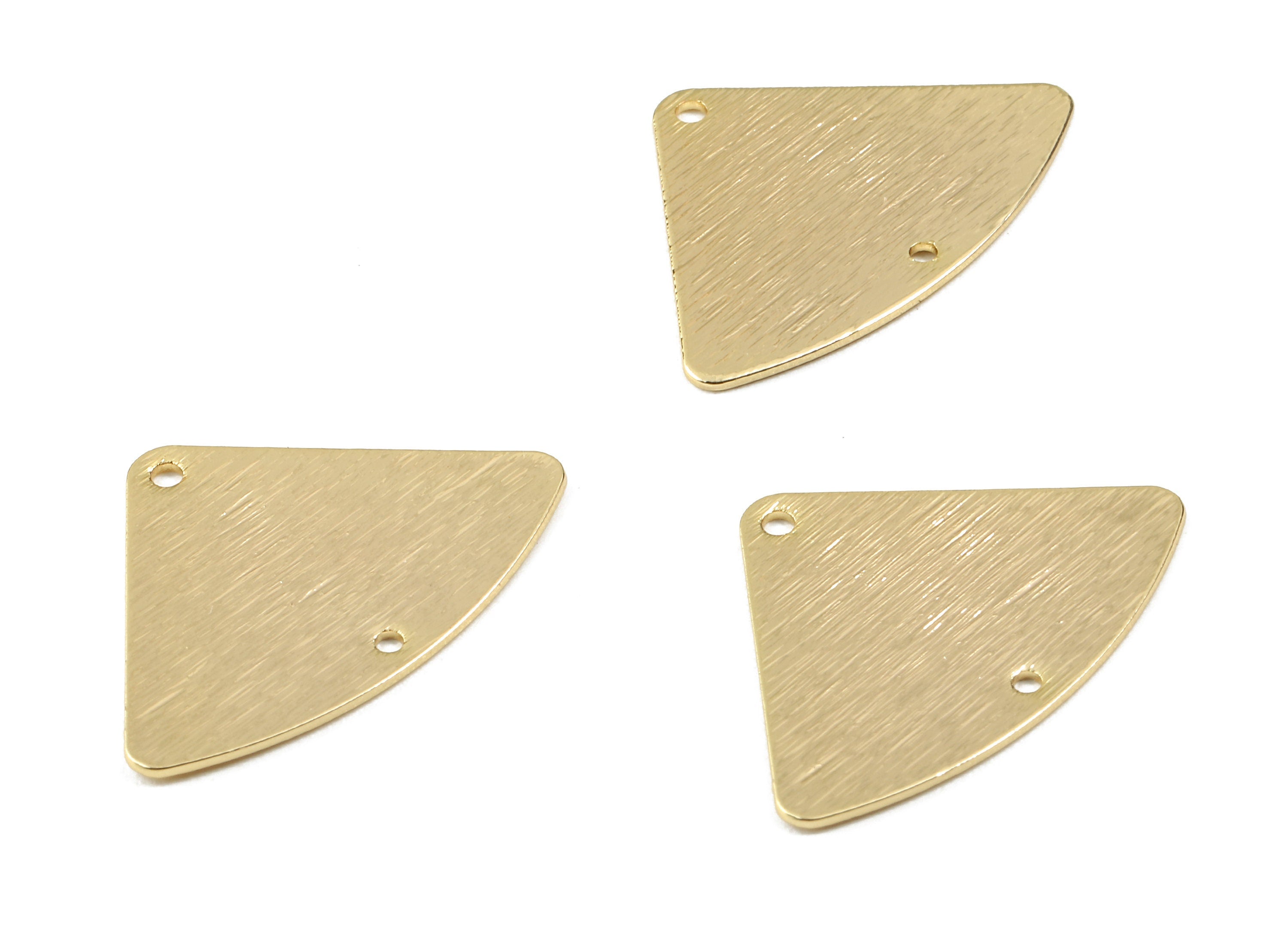 Brass Pizza Connectors - Brass Textured Pizza Charms and Pendant - 18K Real Gold Plated Brass - Necklace Pendant - 26x18.5x0.55mm - RGP2257 - DOMEDBAZAAR