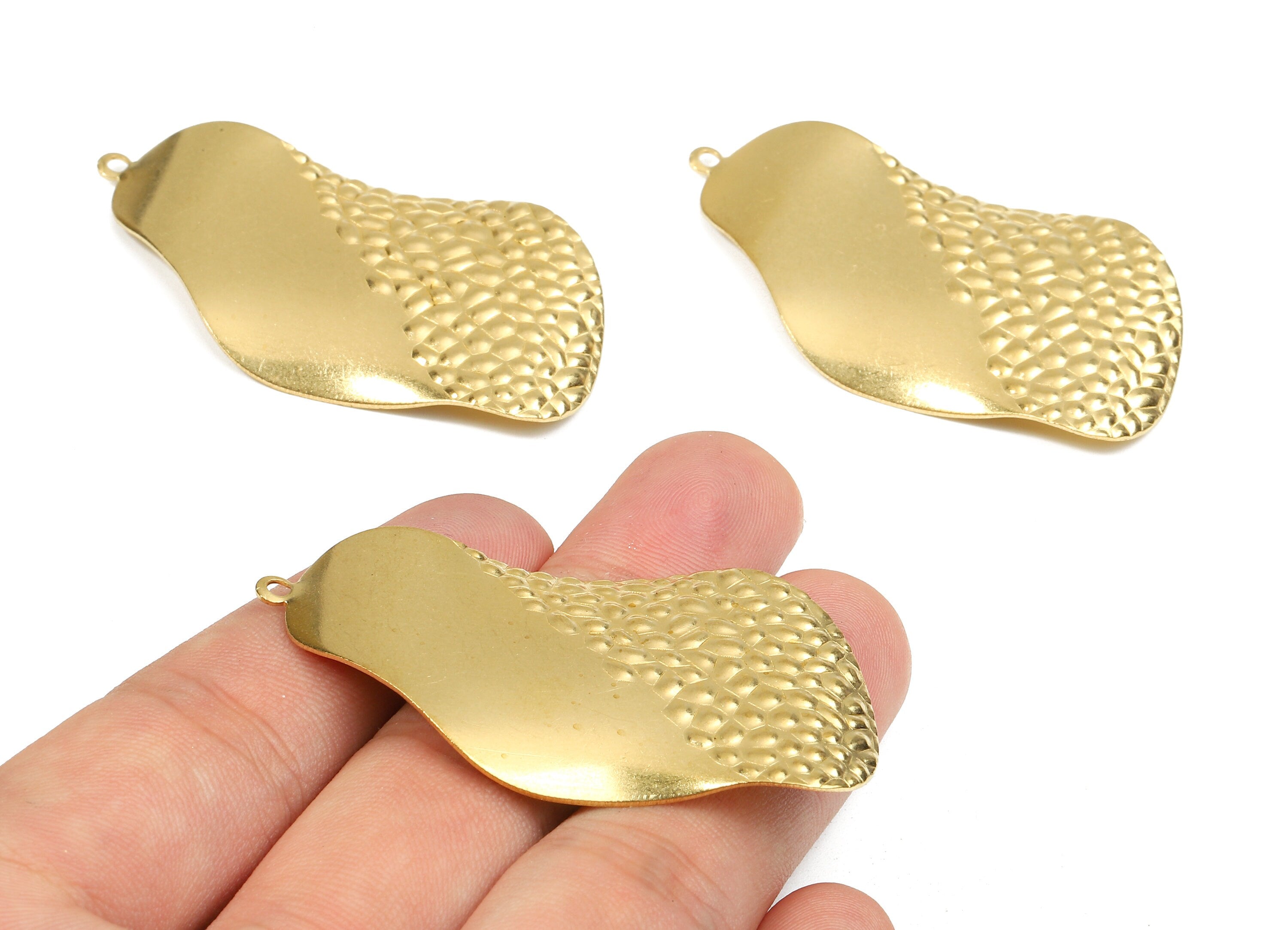 Brass Leaf Charms - Raw Brass Leaf Earrings and Pendant - Earring Findings - Jewelry Supplies - 55.63x29.24x1.09mm - PP2538 - DOMEDBAZAAR